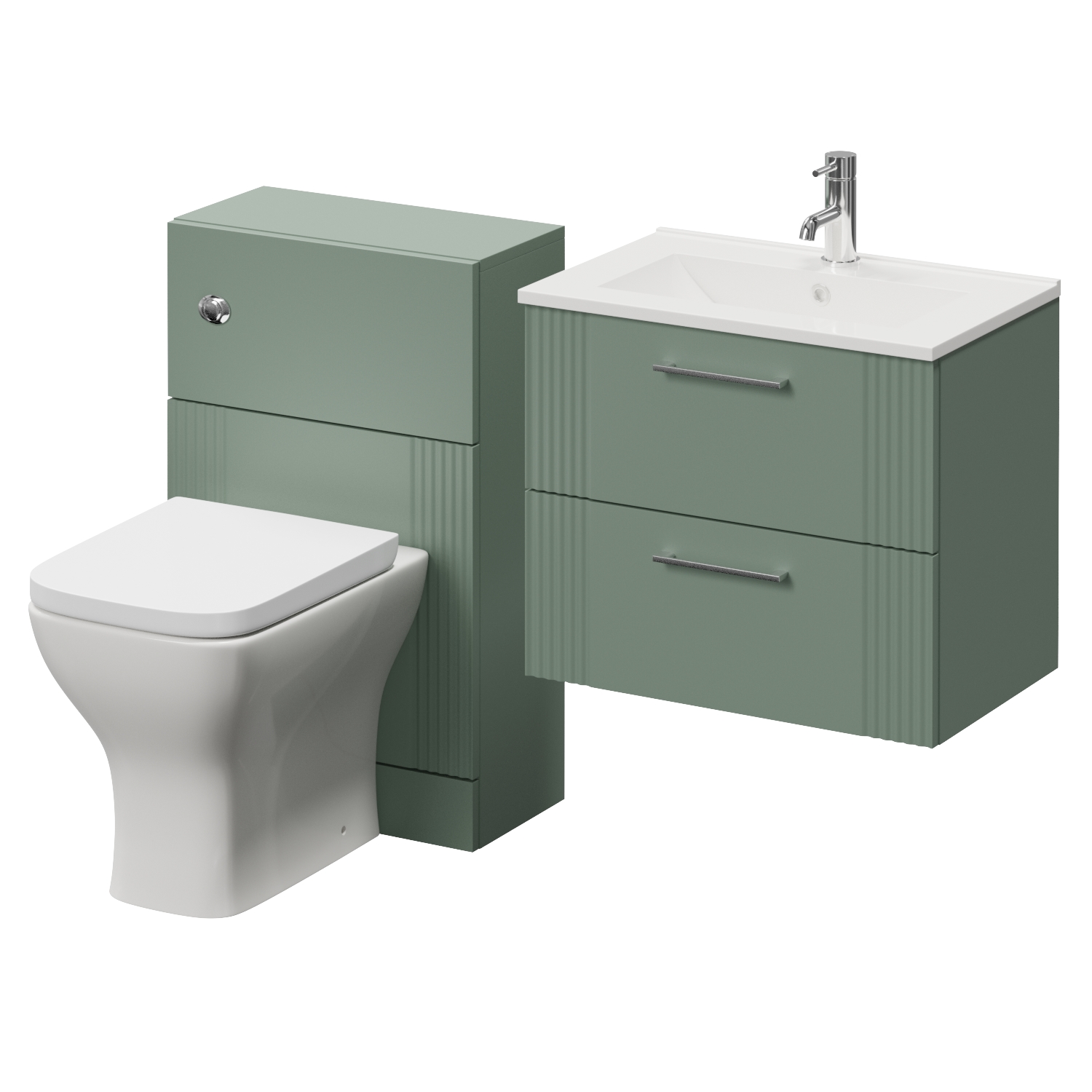 Avant Wall Mounted 2 Drawer Vanity Unit and Toilet Suite with Angel Basin