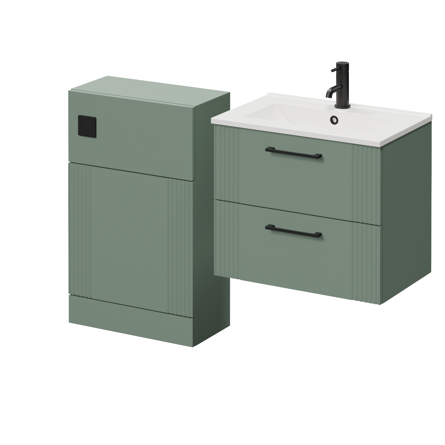 Avant Wall Mounted 2 Drawer Vanity Unit and Toilet Suite with Angel Basin