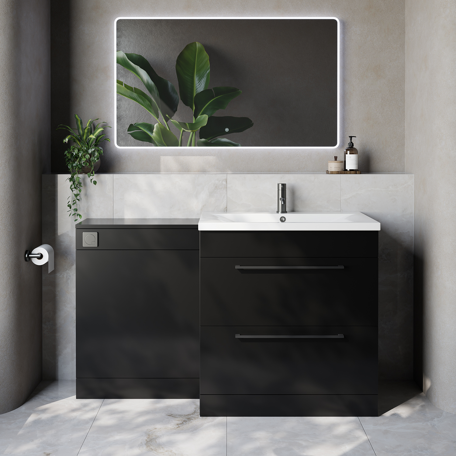 Napoli 460 Cento 2 Drawer Vanity Unit Toilet Suite with Glide Basin