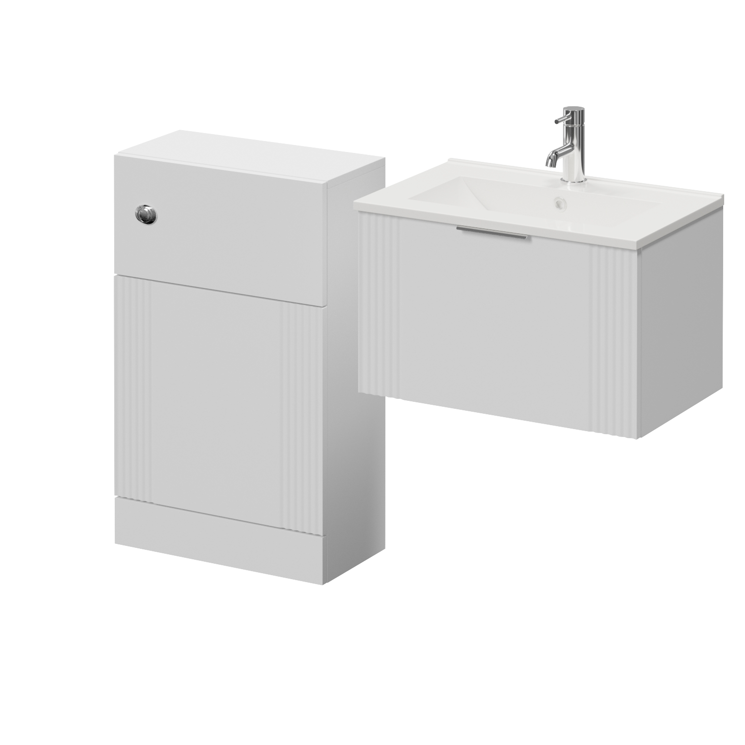 Avant Wall Mounted Single Drawer Vanity Unit and Toilet Suite with Angel Basin
