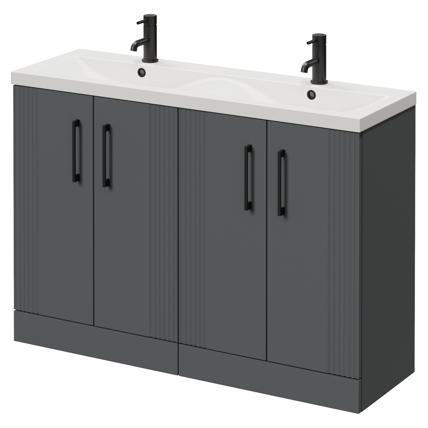 Avant 4 Door Vanity Unit with Double Glide Basins