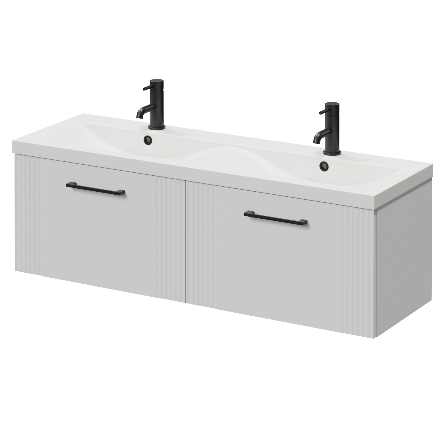 Avant Wall Mounted 2 Drawer Vanity Unit with Double Glide Basins
