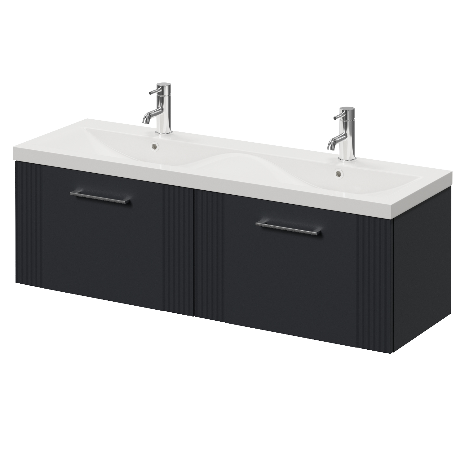 Avant Wall Mounted 2 Drawer Vanity Unit with Double Glide Basins