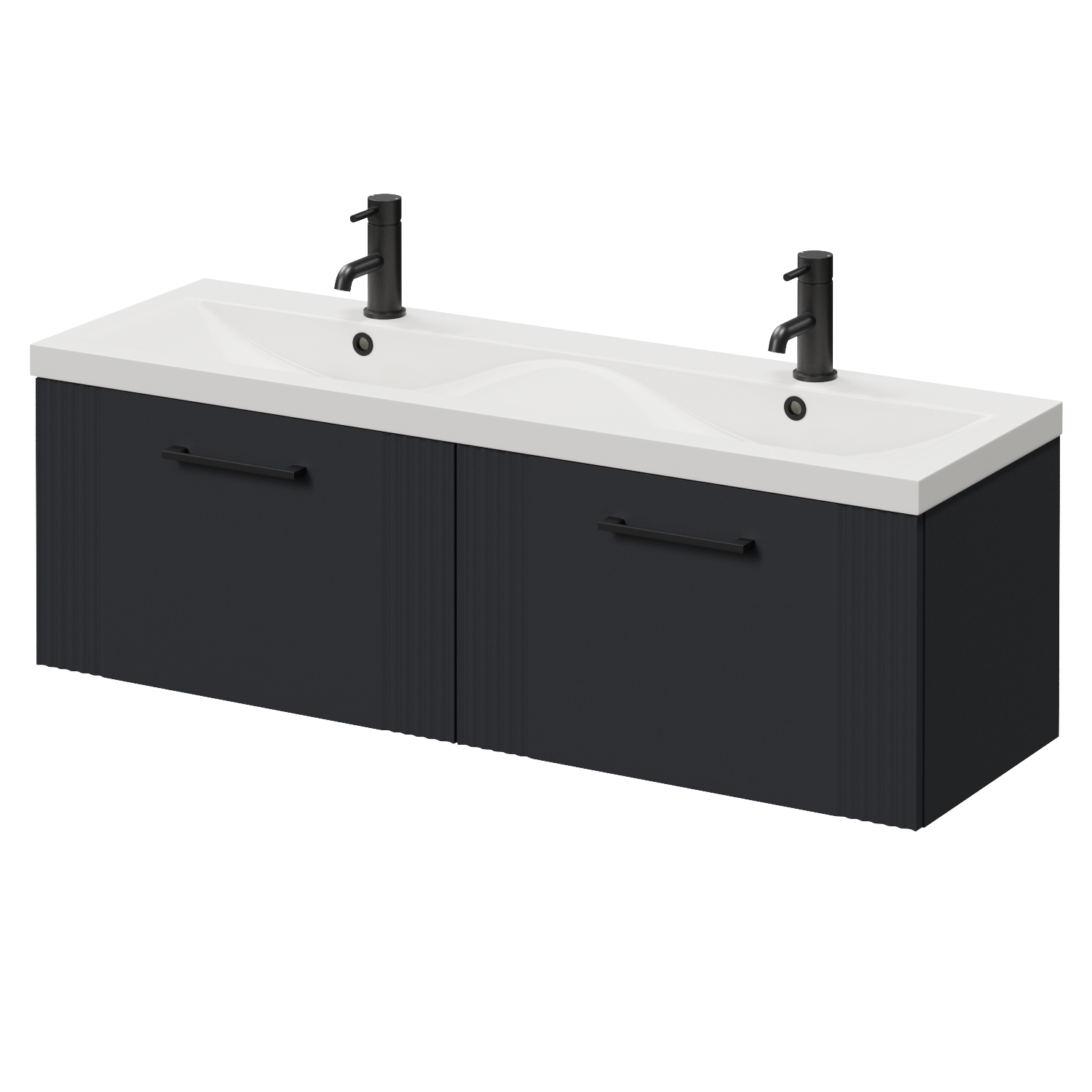 Avant Wall Mounted 2 Drawer Vanity Unit with Double Glide Basins
