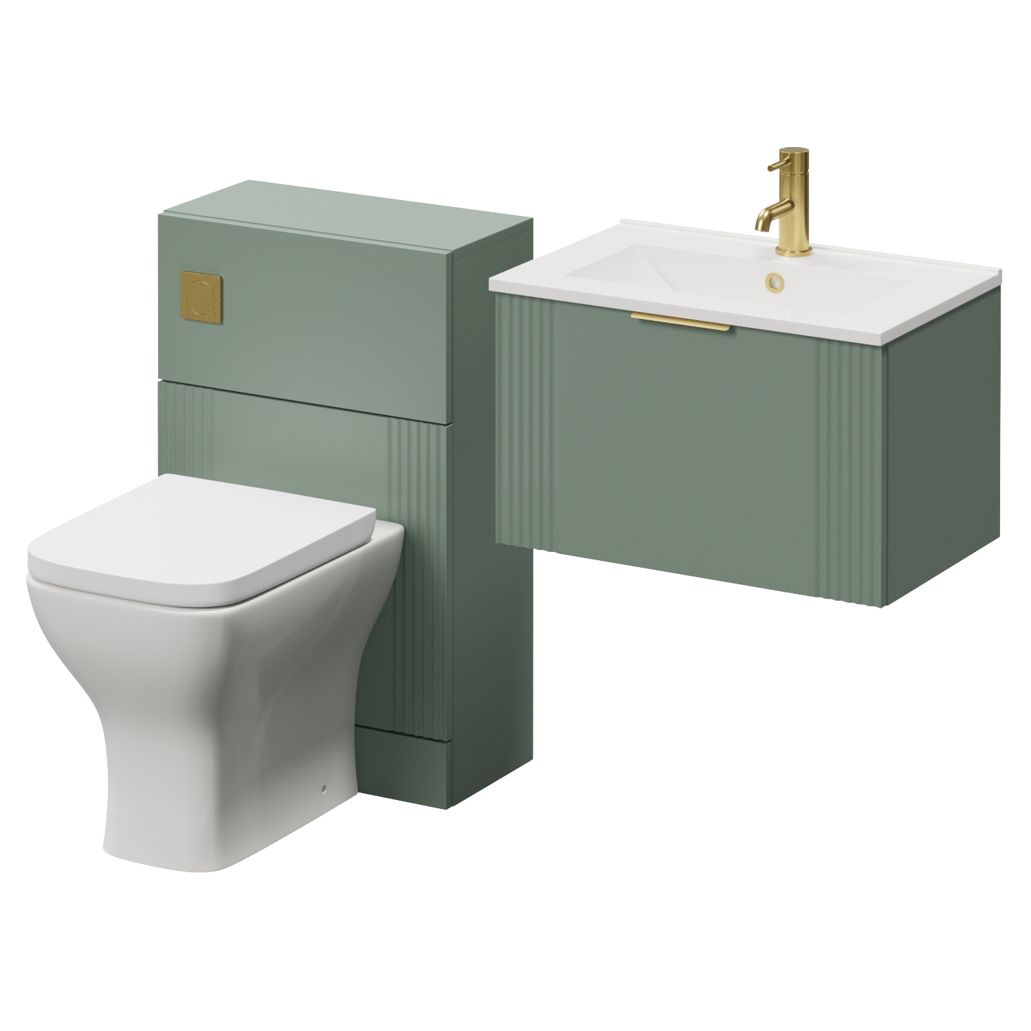 Avant Wall Mounted Single Drawer Vanity Unit and Toilet Suite with Angel Basin