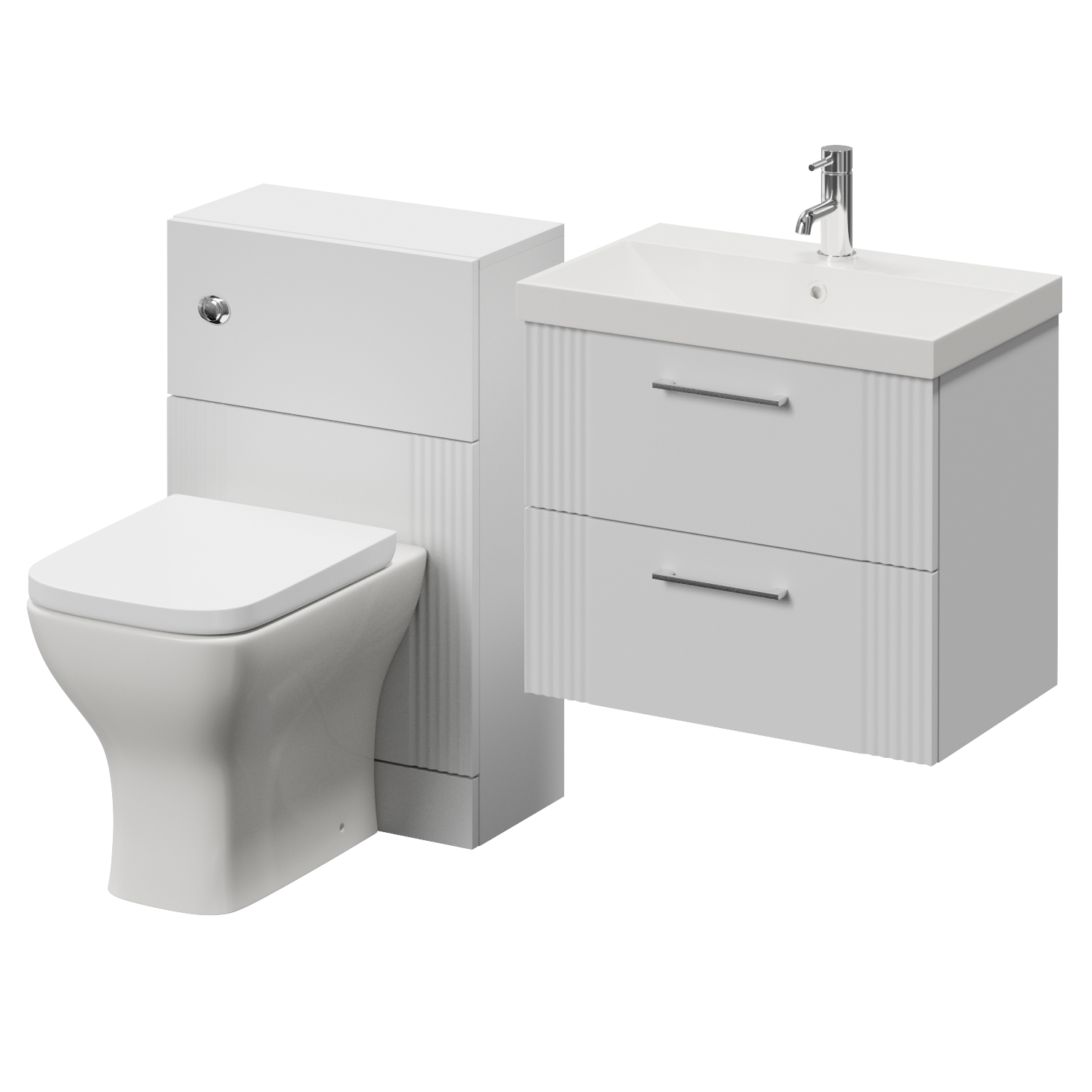 Avant Wall Mounted 2 Drawer Vanity Unit and Toilet Suite with Rimini Basin