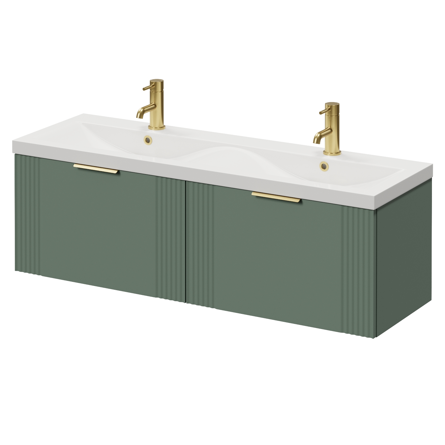 Avant Wall Mounted 2 Drawer Vanity Unit with Double Glide Basins