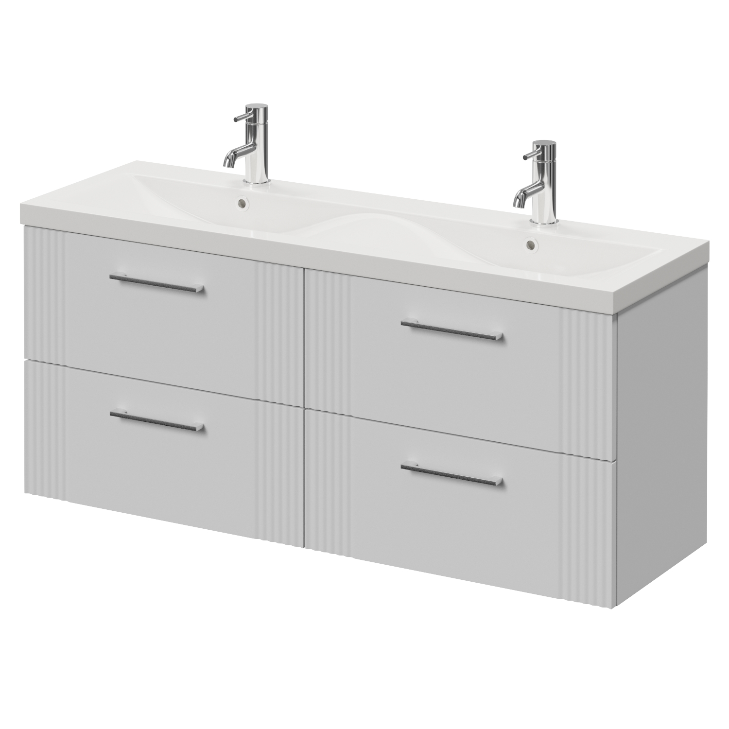 Avant Wall Mounted 4 Drawer Vanity Unit with Double Glide Basins