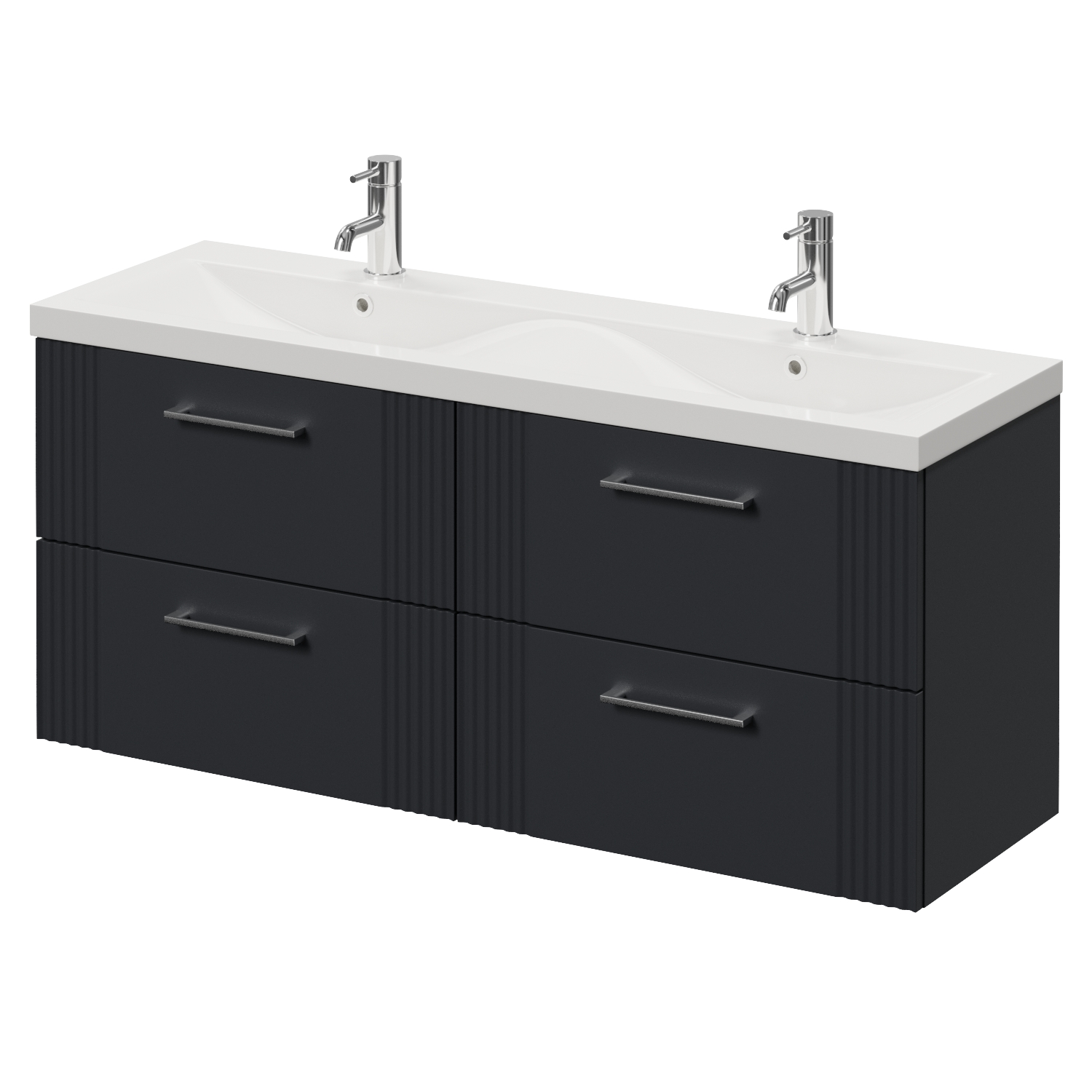 Avant Wall Mounted 4 Drawer Vanity Unit with Double Glide Basins