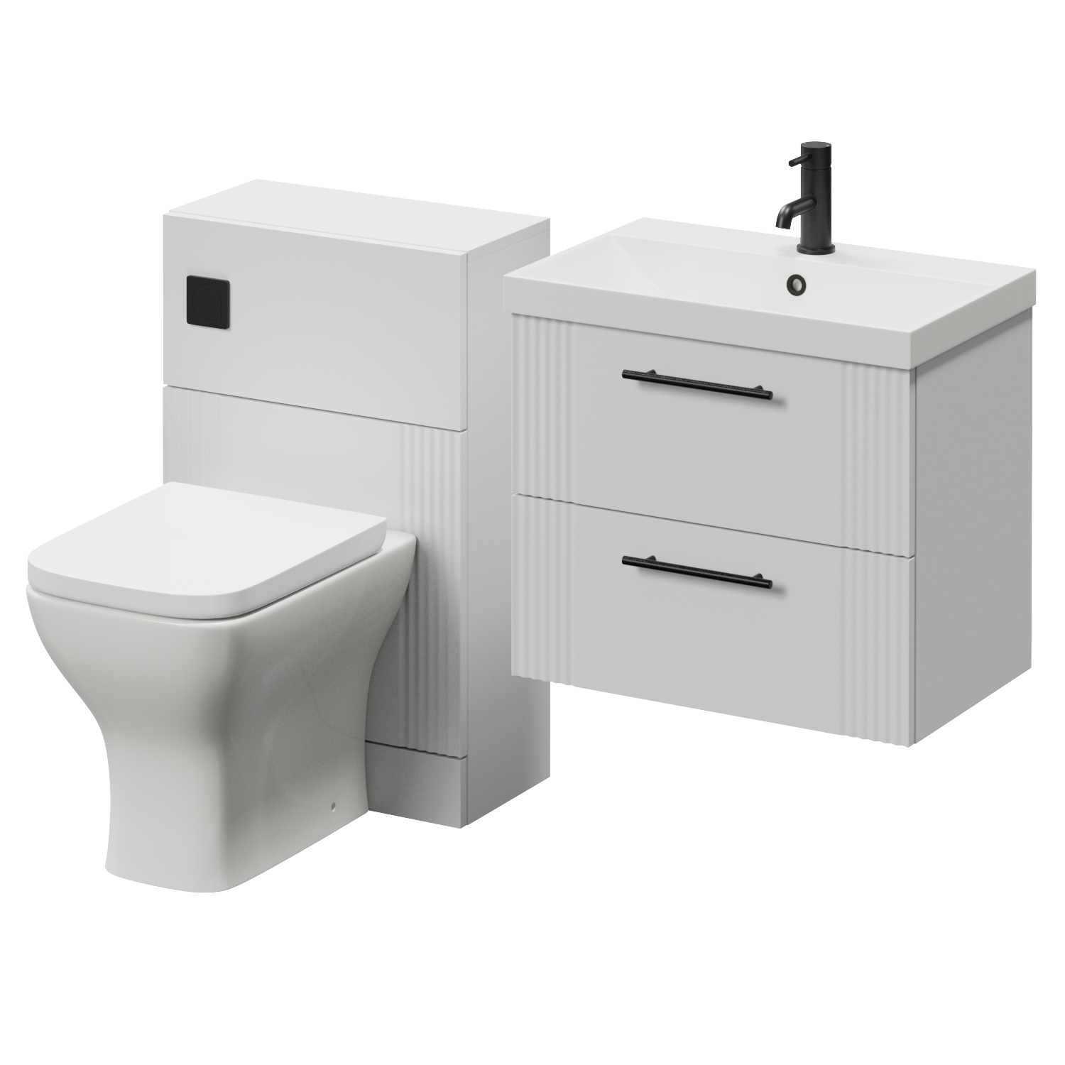 Avant Wall Mounted 2 Drawer Vanity Unit and Toilet Suite with Rimini Basin