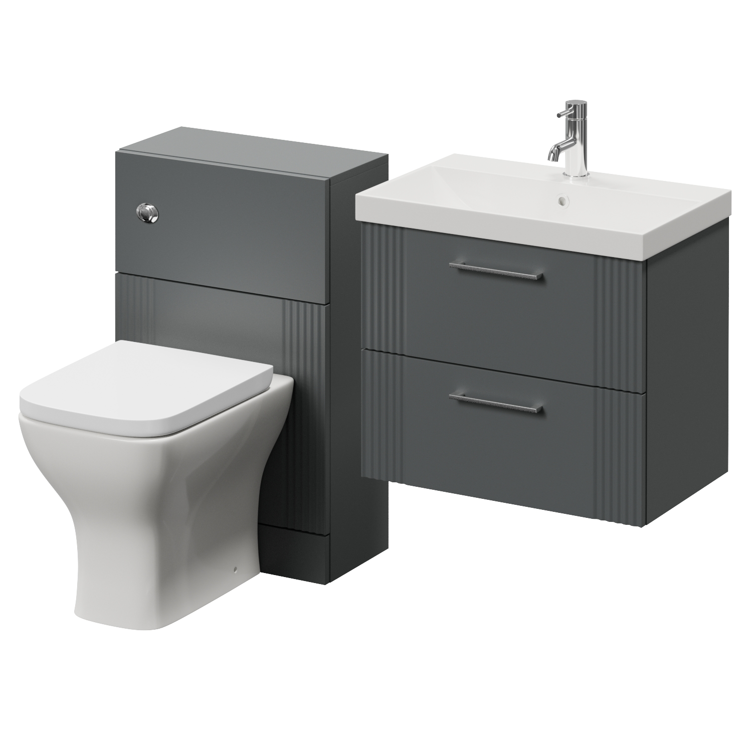 Avant Wall Mounted 2 Drawer Vanity Unit and Toilet Suite with Rimini Basin