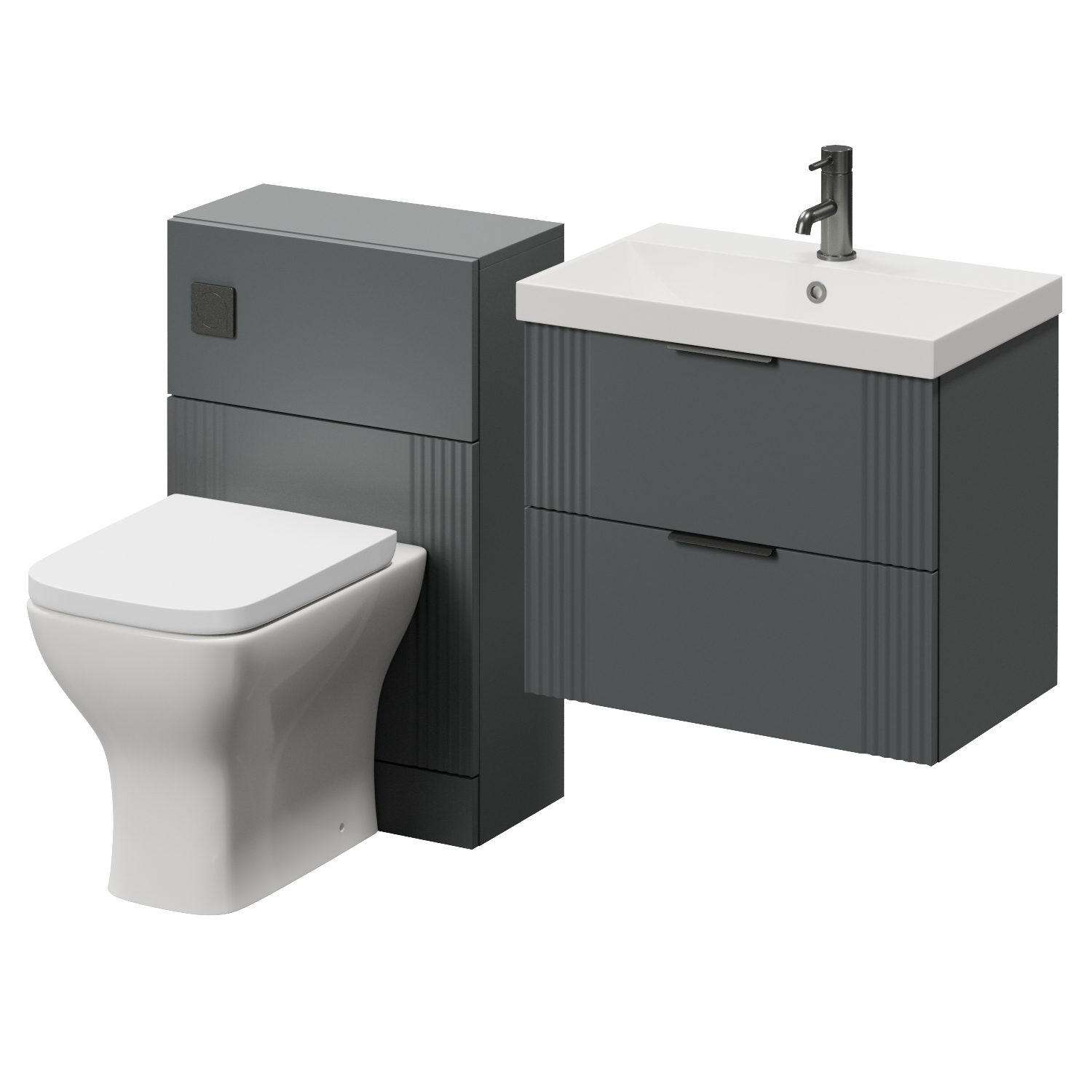 Avant Wall Mounted 2 Drawer Vanity Unit and Toilet Suite with Rimini Basin