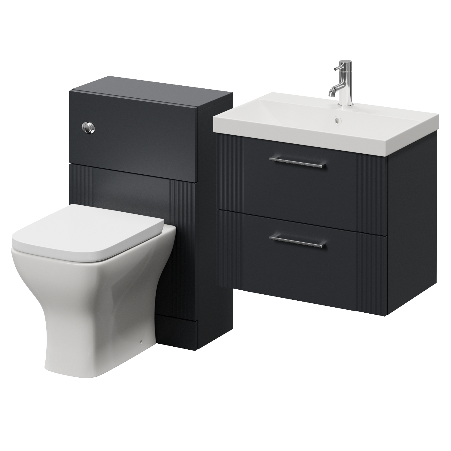 Avant Wall Mounted 2 Drawer Vanity Unit and Toilet Suite with Rimini Basin