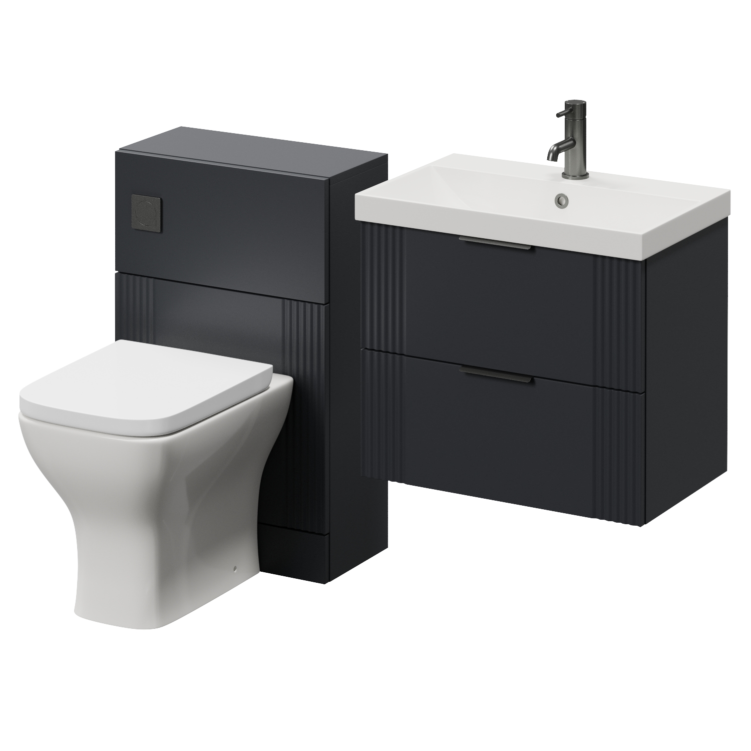Avant Wall Mounted 2 Drawer Vanity Unit and Toilet Suite with Rimini Basin