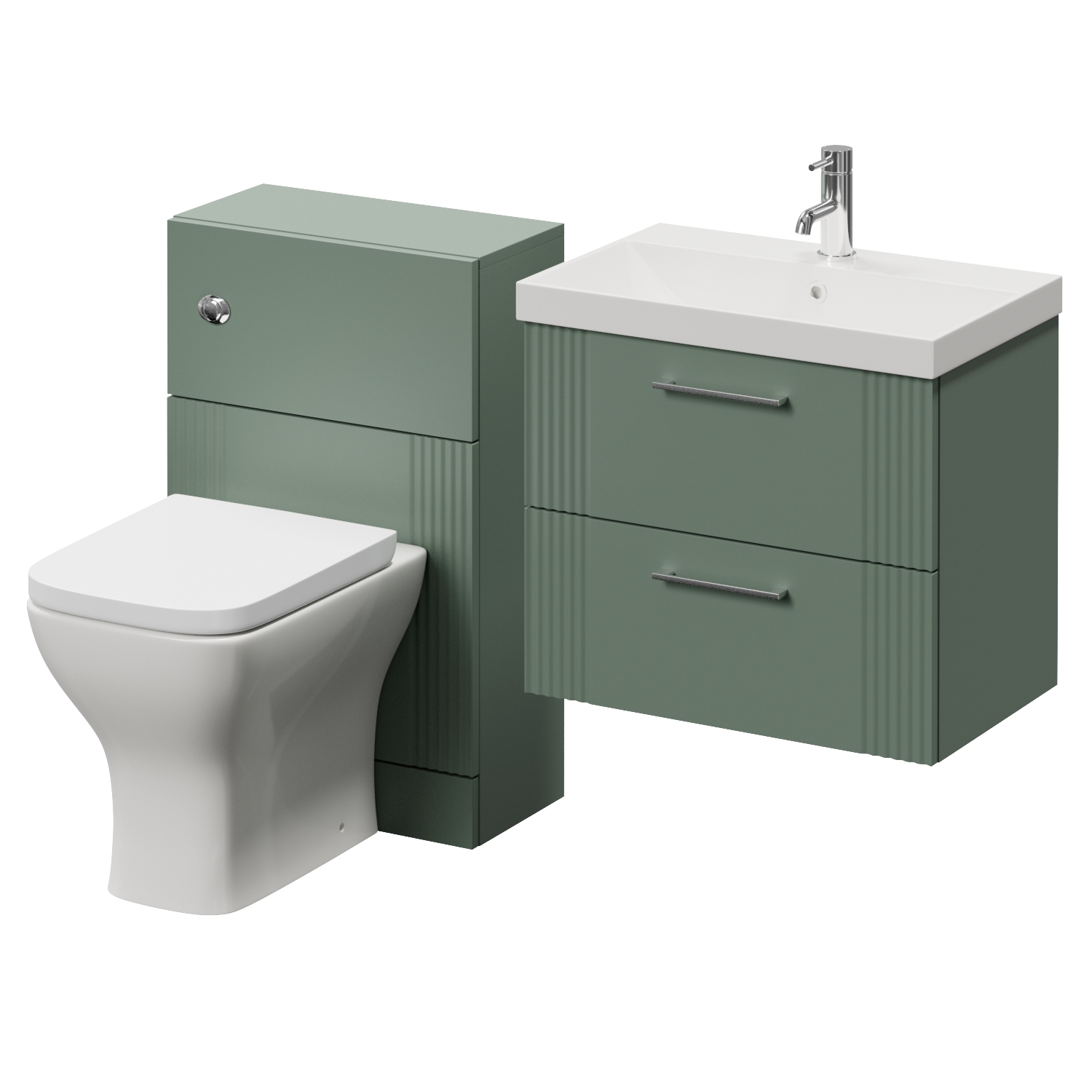 Avant Wall Mounted 2 Drawer Vanity Unit and Toilet Suite with Rimini Basin