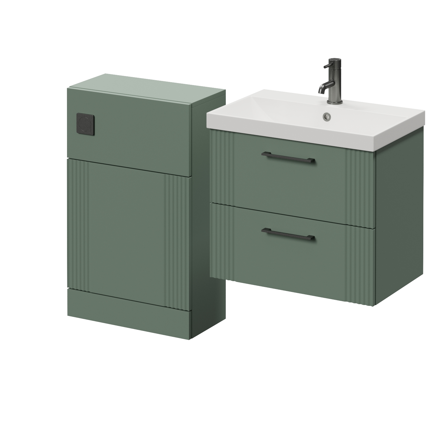Avant Wall Mounted 2 Drawer Vanity Unit and Toilet Suite with Rimini Basin