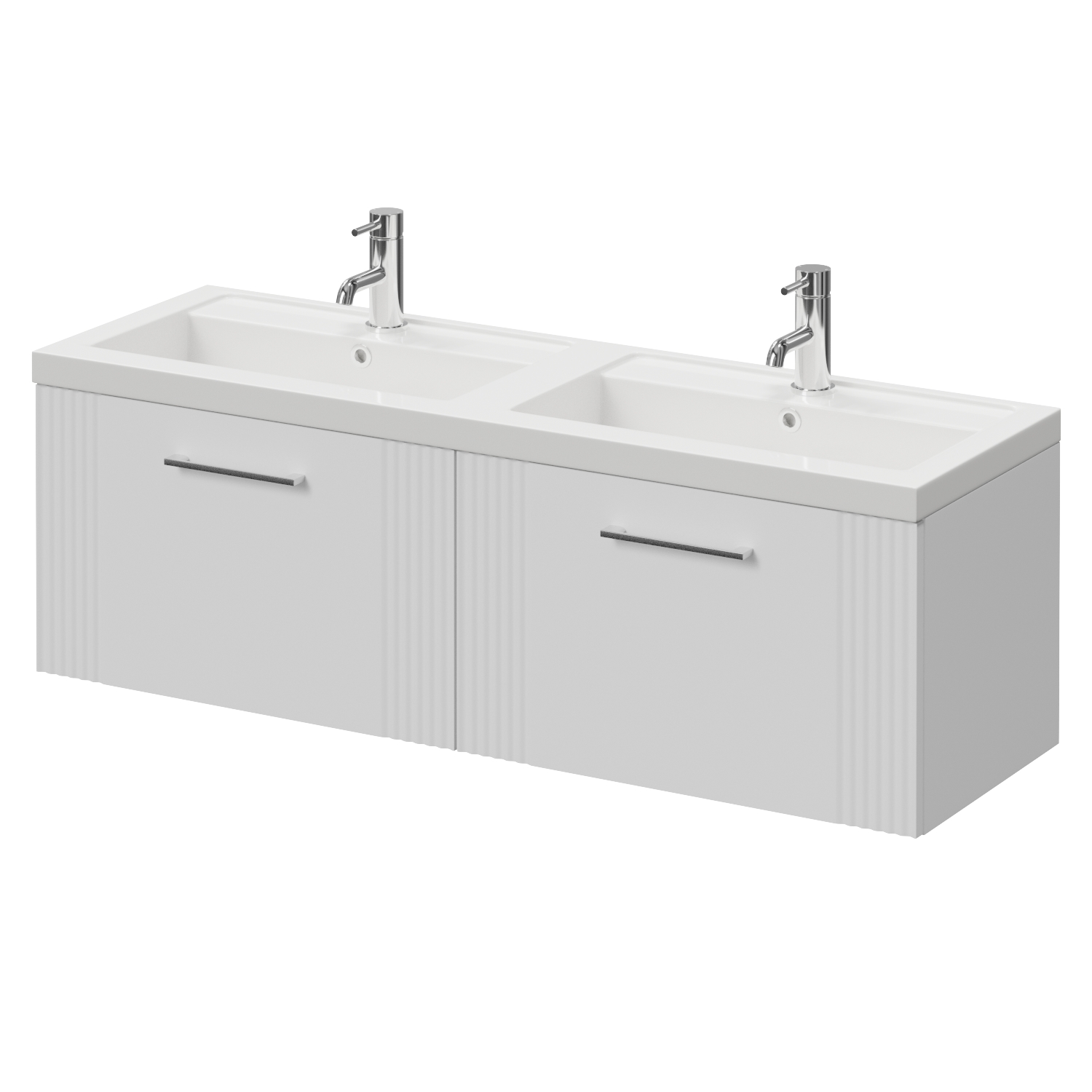Avant Wall Mounted 2 Drawer Vanity Unit with Double Lucia Basins
