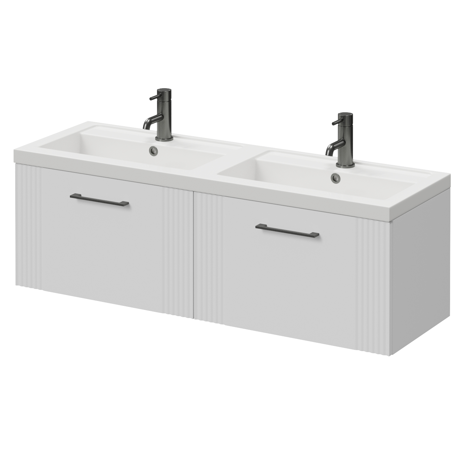 Avant Wall Mounted 2 Drawer Vanity Unit with Double Lucia Basins