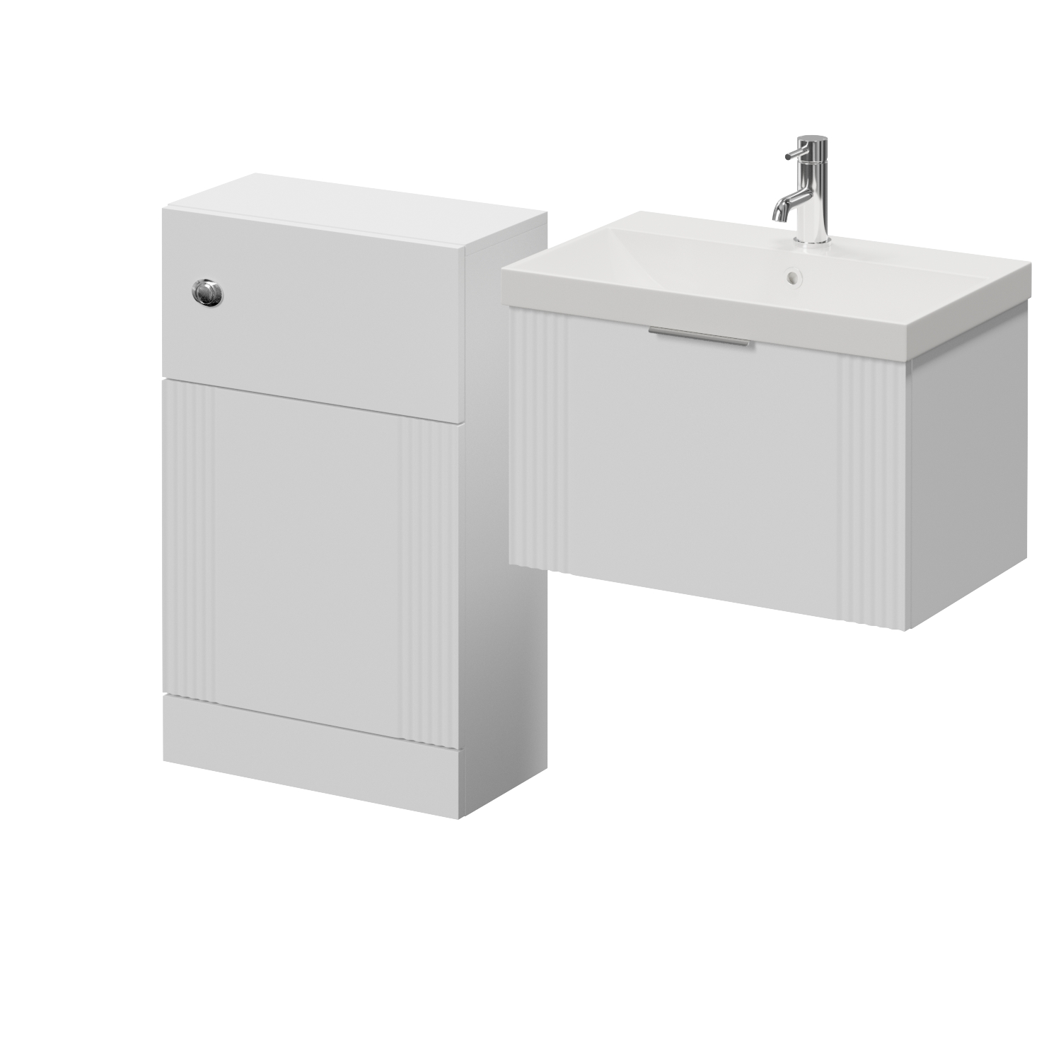 Avant Wall Mounted Single Drawer Vanity Unit and Toilet Suite with Rimini Basin