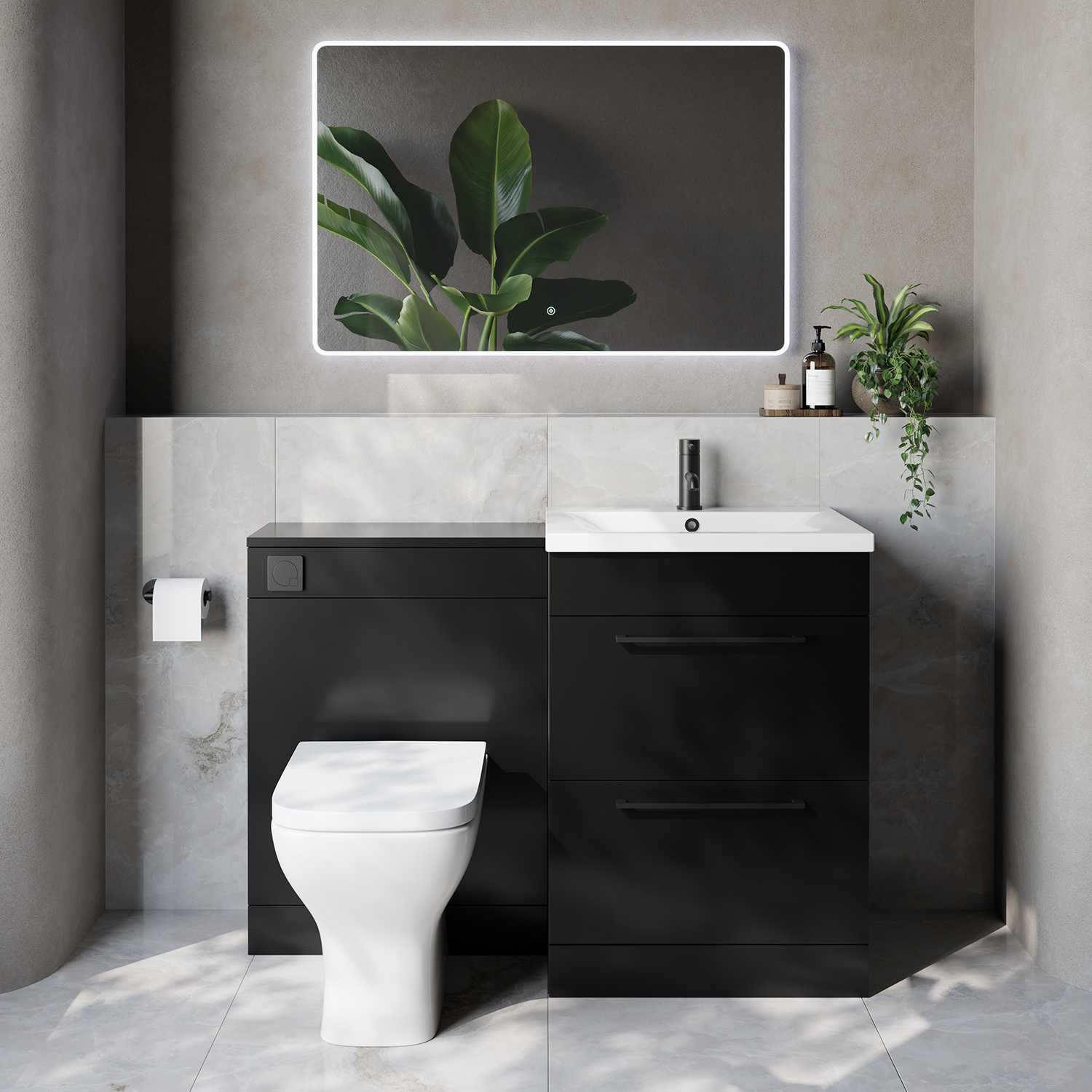 Napoli 460 Cento 2 Drawer Vanity Unit Toilet Suite with Glide Basin