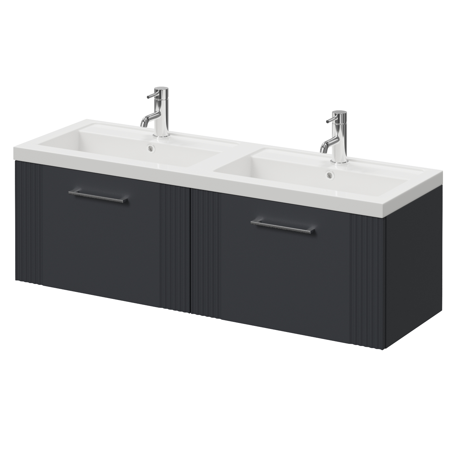 Avant Wall Mounted 2 Drawer Vanity Unit with Double Lucia Basins