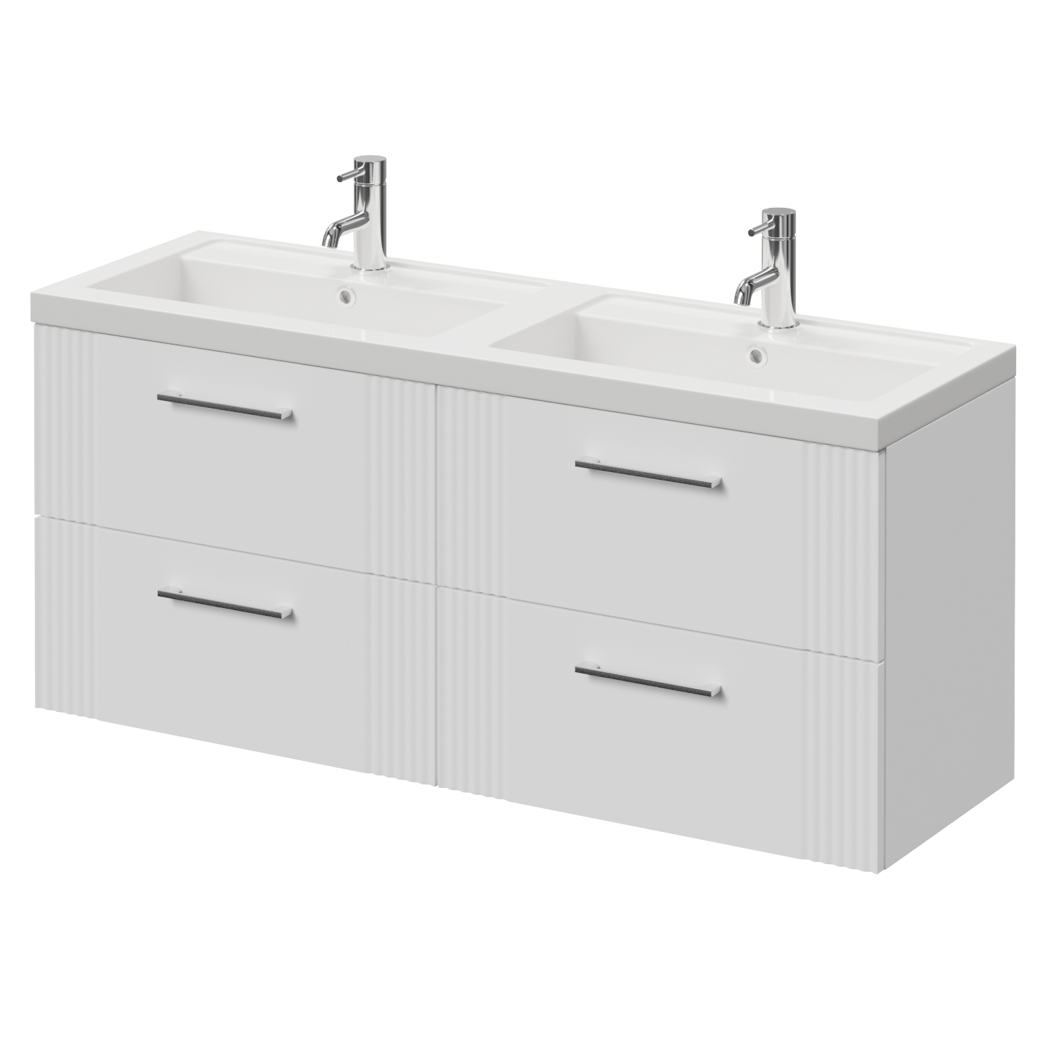 Avant Wall Mounted 4 Drawer Vanity Unit with Double Lucia Basins