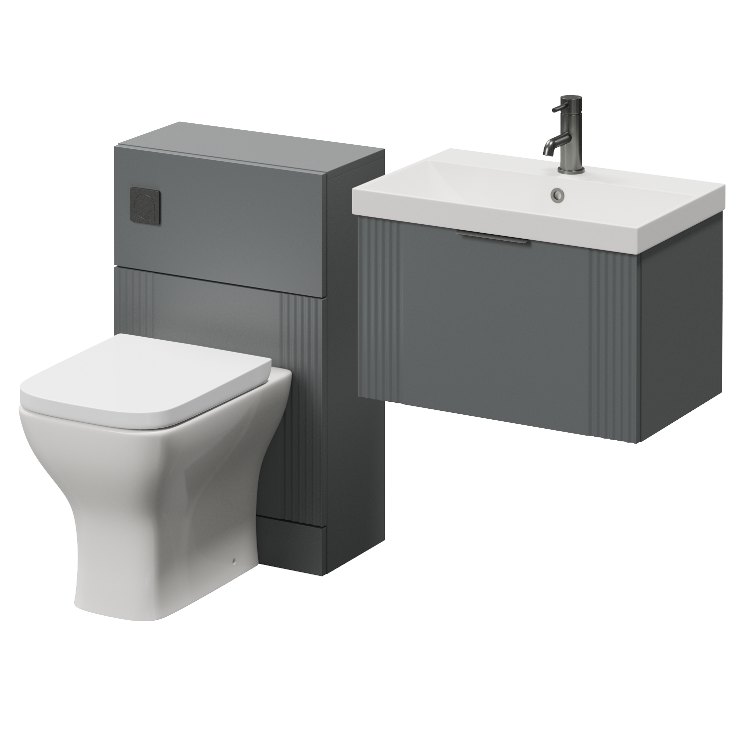 Avant Wall Mounted Single Drawer Vanity Unit and Toilet Suite with Rimini Basin