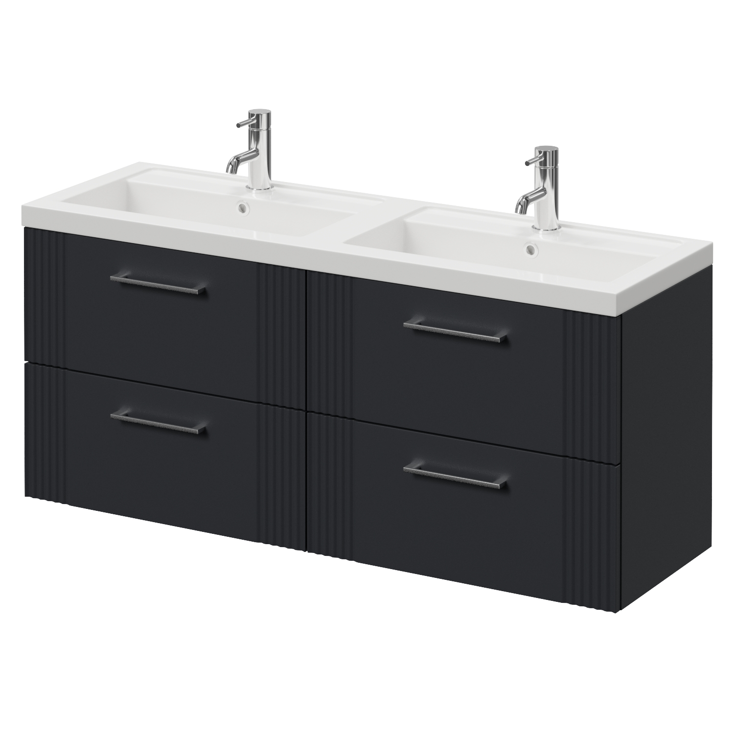 Avant Wall Mounted 4 Drawer Vanity Unit with Double Lucia Basins
