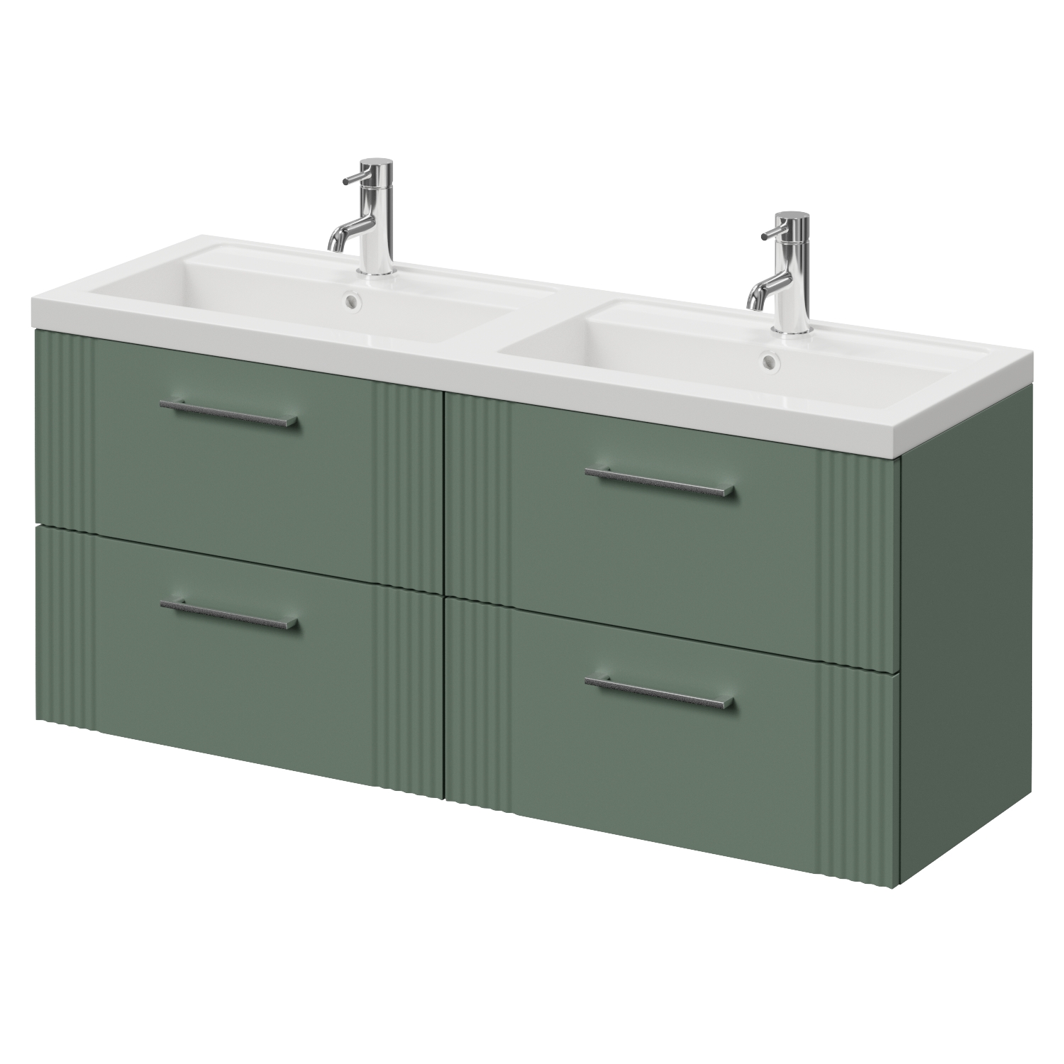 Avant Wall Mounted 4 Drawer Vanity Unit with Double Lucia Basins