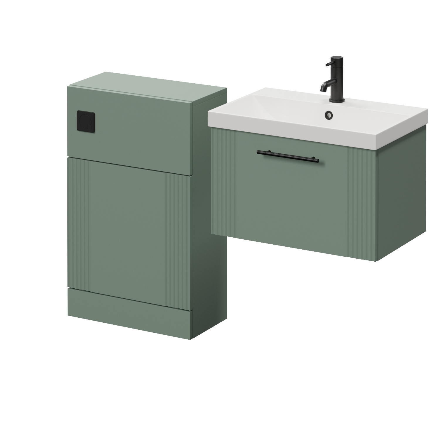 Avant Wall Mounted Single Drawer Vanity Unit and Toilet Suite with Rimini Basin
