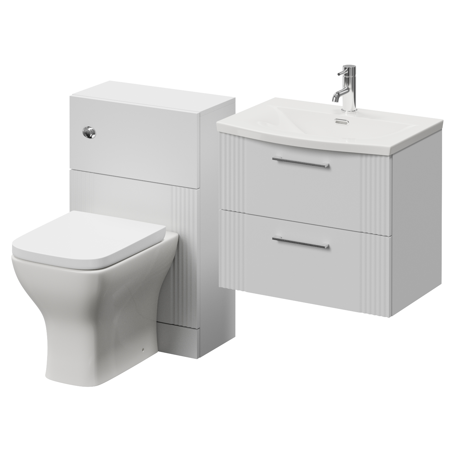 Avant Wall Mounted 2 Drawer Vanity Unit and Toilet Suite with Arc Basin
