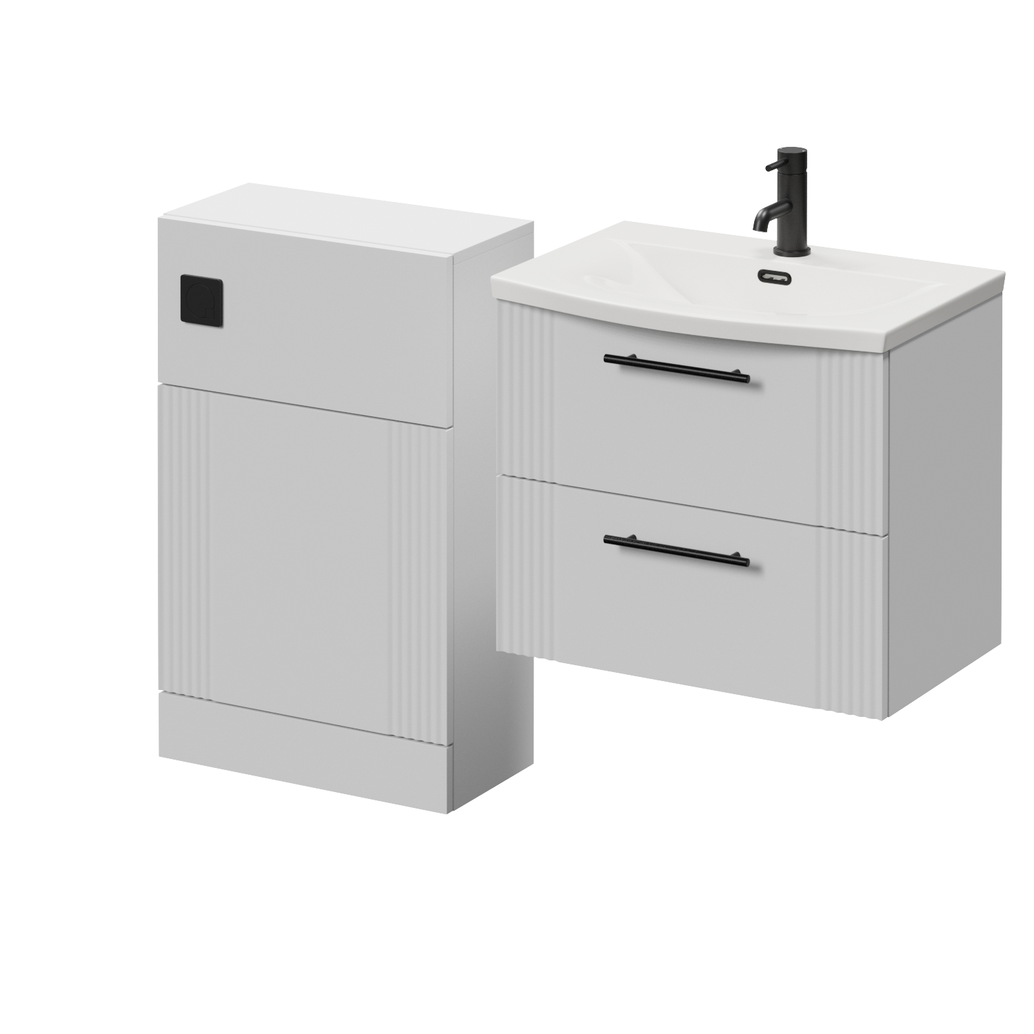 Avant Wall Mounted 2 Drawer Vanity Unit and Toilet Suite with Arc Basin