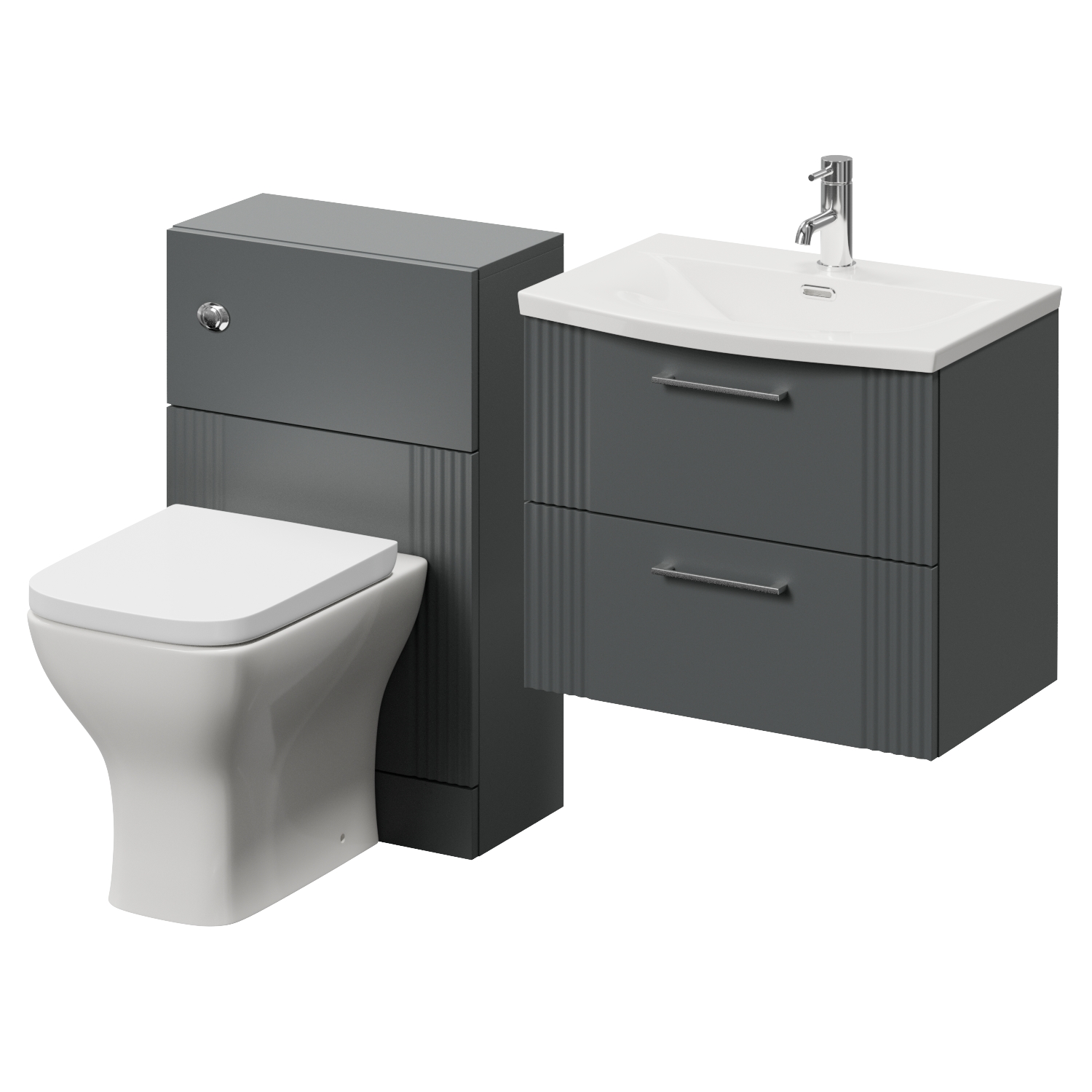 Avant Wall Mounted 2 Drawer Vanity Unit and Toilet Suite with Arc Basin