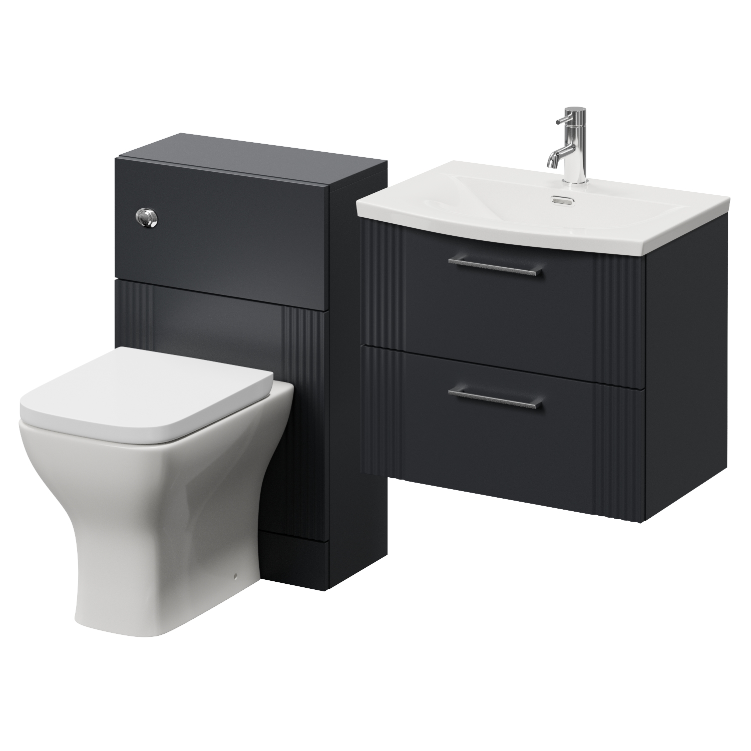 Avant Wall Mounted 2 Drawer Vanity Unit and Toilet Suite with Arc Basin