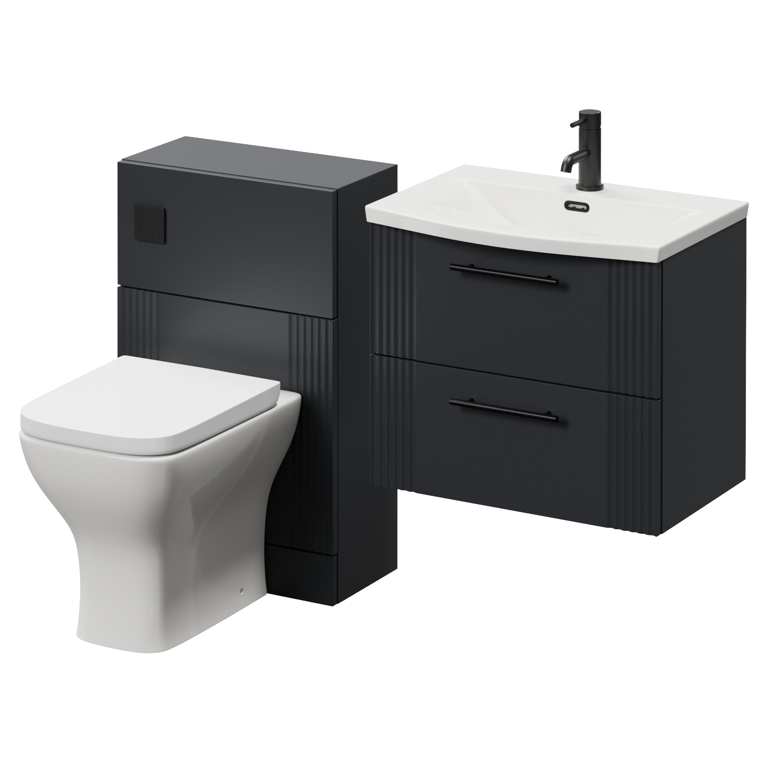 Avant Wall Mounted 2 Drawer Vanity Unit and Toilet Suite with Arc Basin