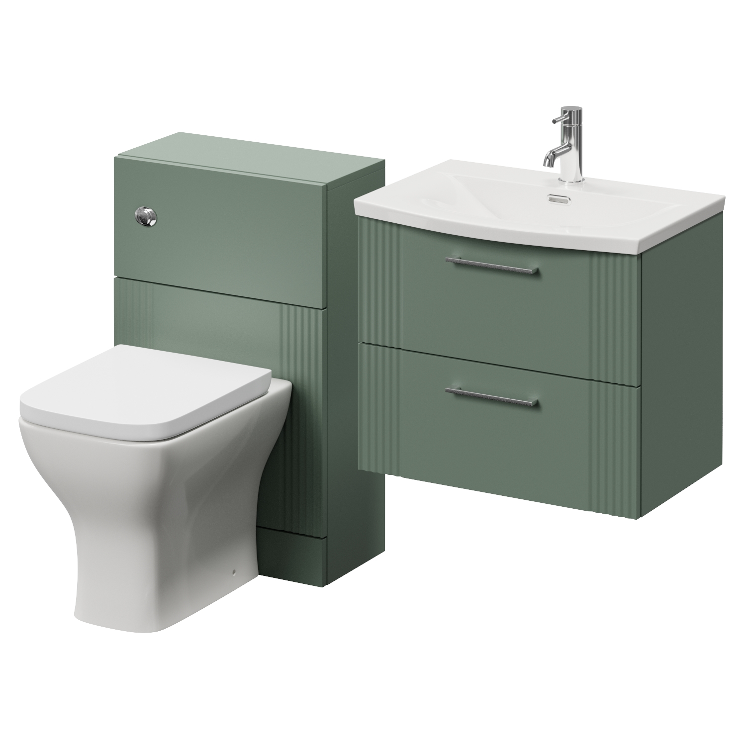 Avant Wall Mounted 2 Drawer Vanity Unit and Toilet Suite with Arc Basin