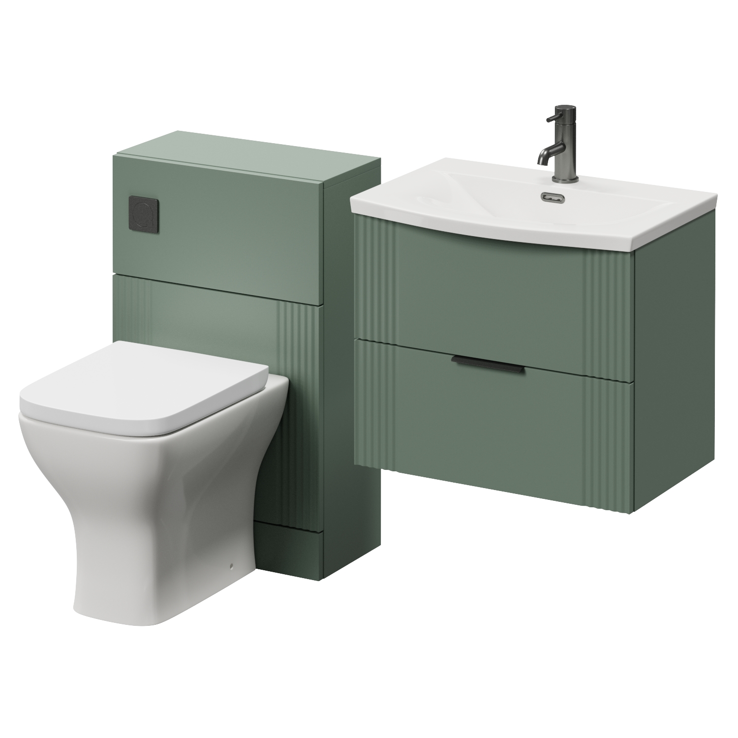 Avant Wall Mounted 2 Drawer Vanity Unit and Toilet Suite with Arc Basin