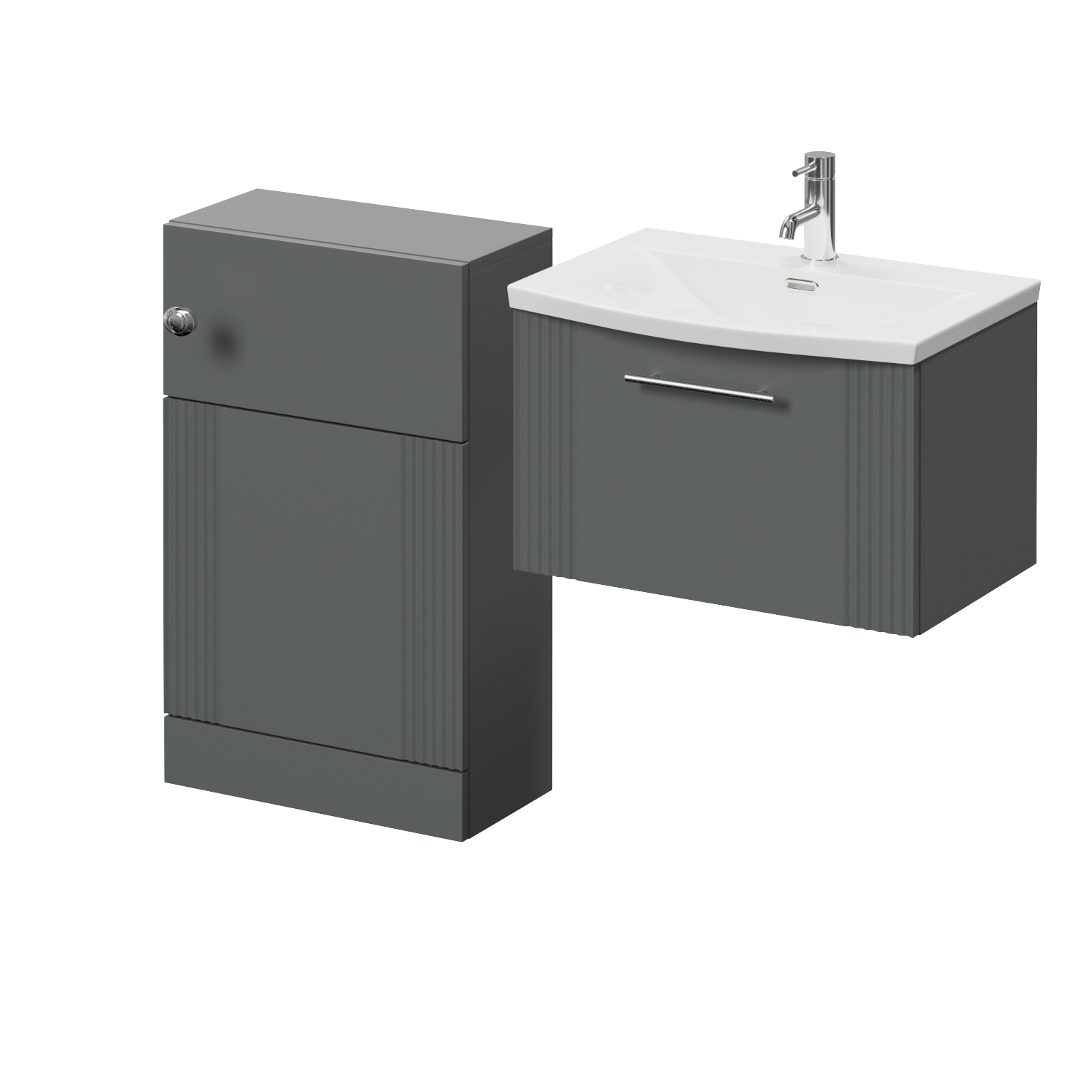 Avant Wall Mounted Single Drawer Vanity Unit and Toilet Suite with Arc Basin