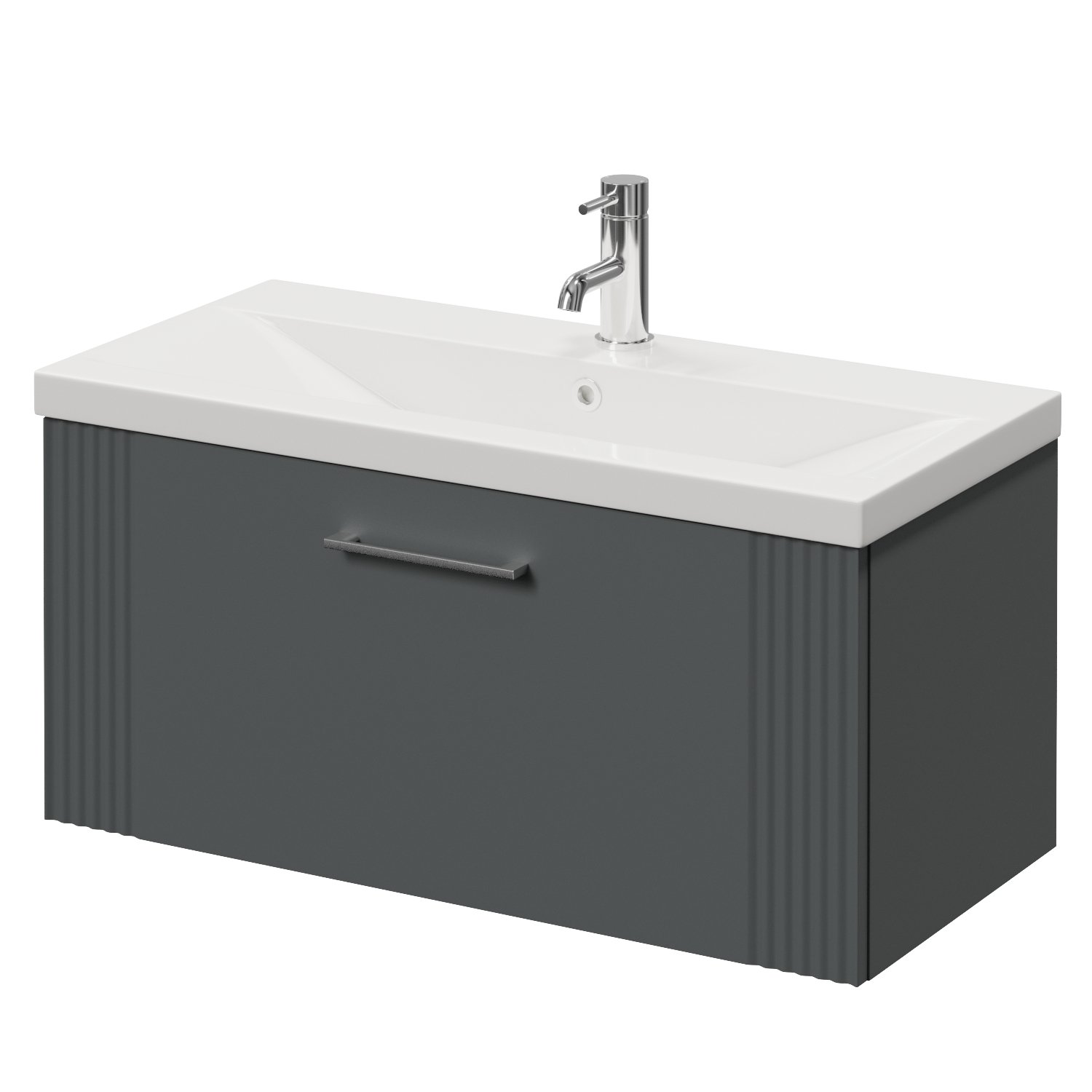 Avant Wall Mounted Single Drawer Vanity Unit with Glide Basin