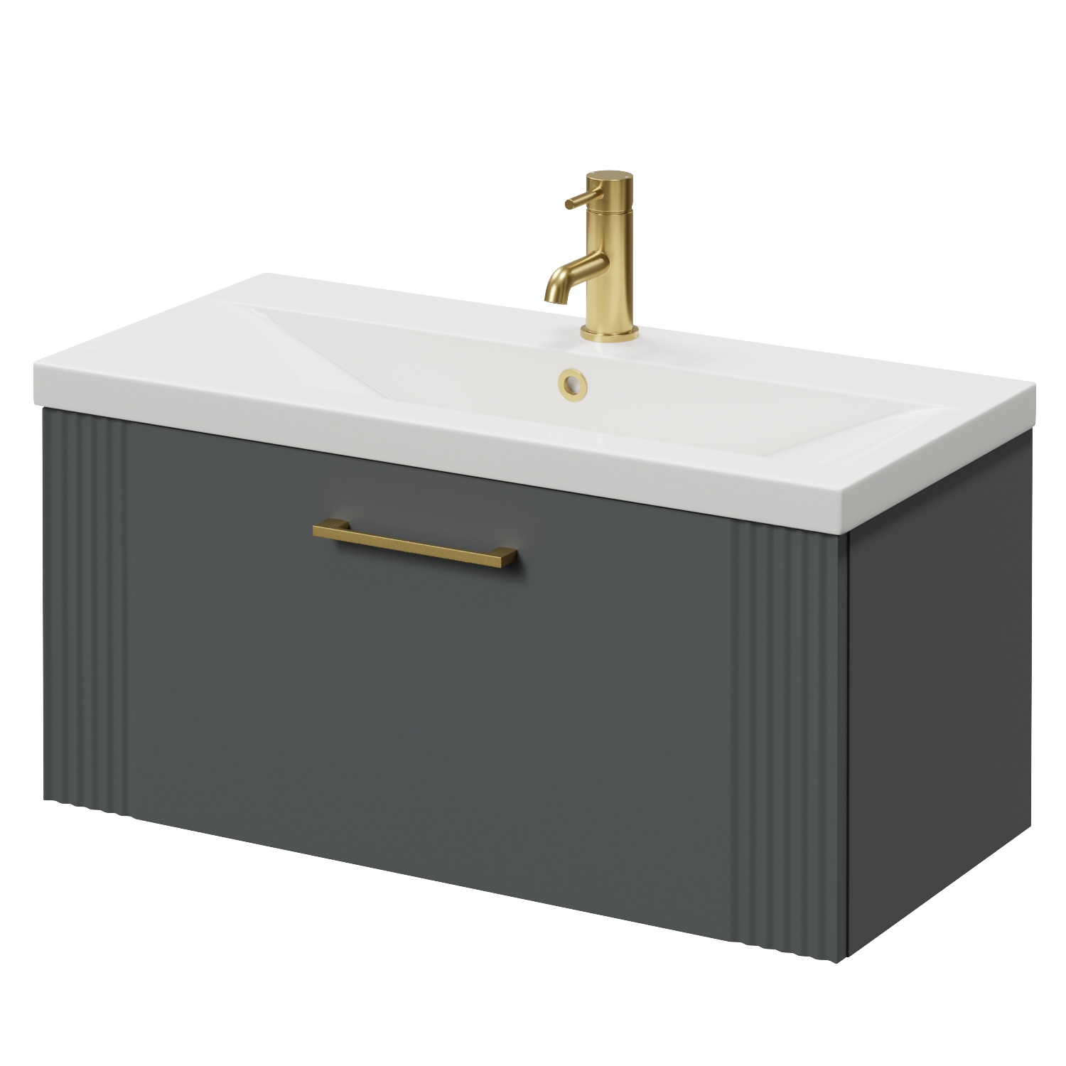 Avant Wall Mounted Single Drawer Vanity Unit with Glide Basin