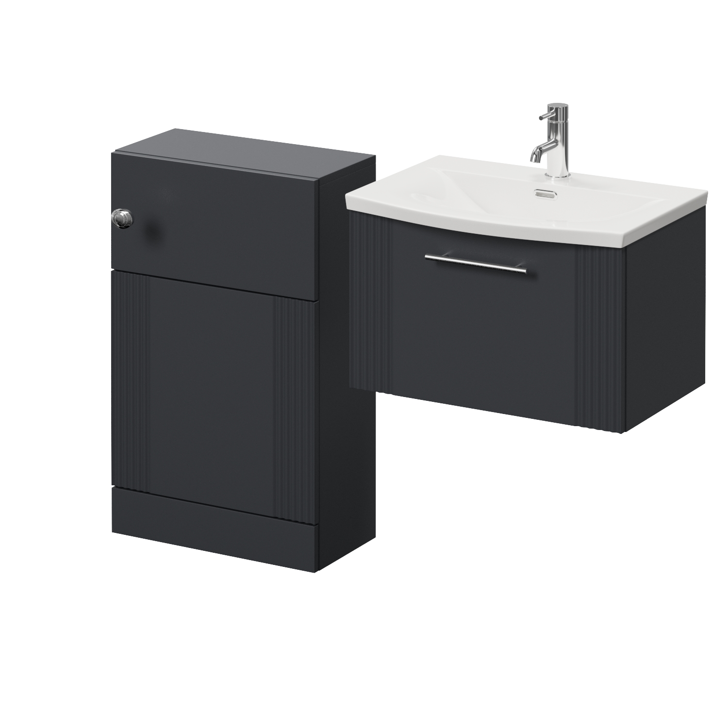 Avant Wall Mounted Single Drawer Vanity Unit and Toilet Suite with Arc Basin