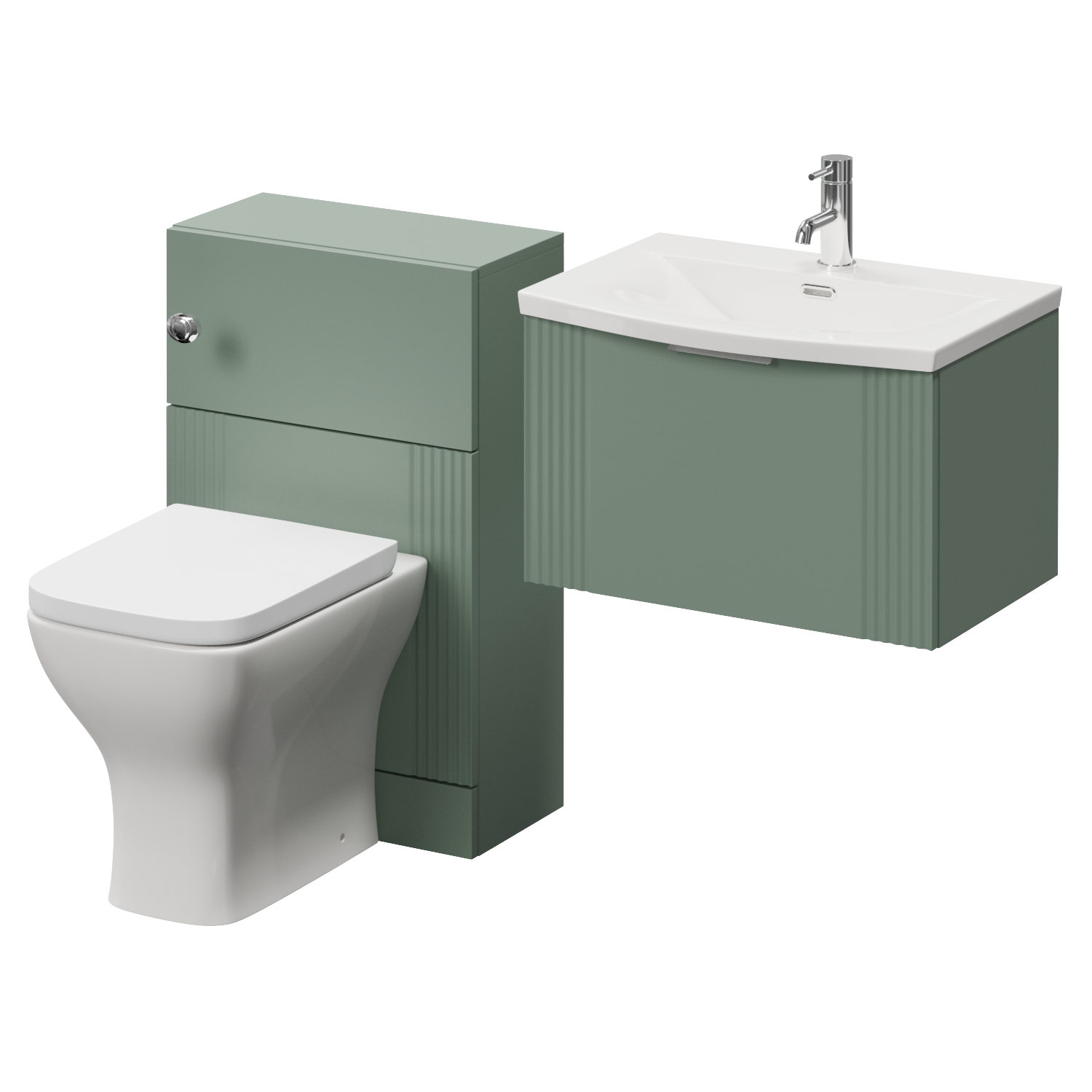 Avant Wall Mounted Single Drawer Vanity Unit and Toilet Suite with Arc Basin