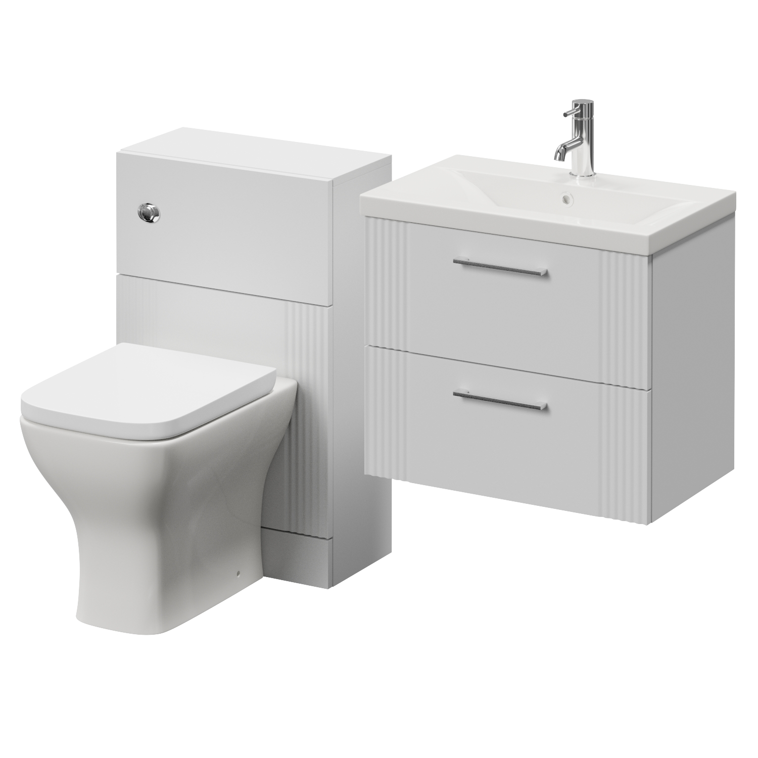 Avant Wall Mounted 2 Drawer Vanity Unit and Toilet Suite with Glide Basin