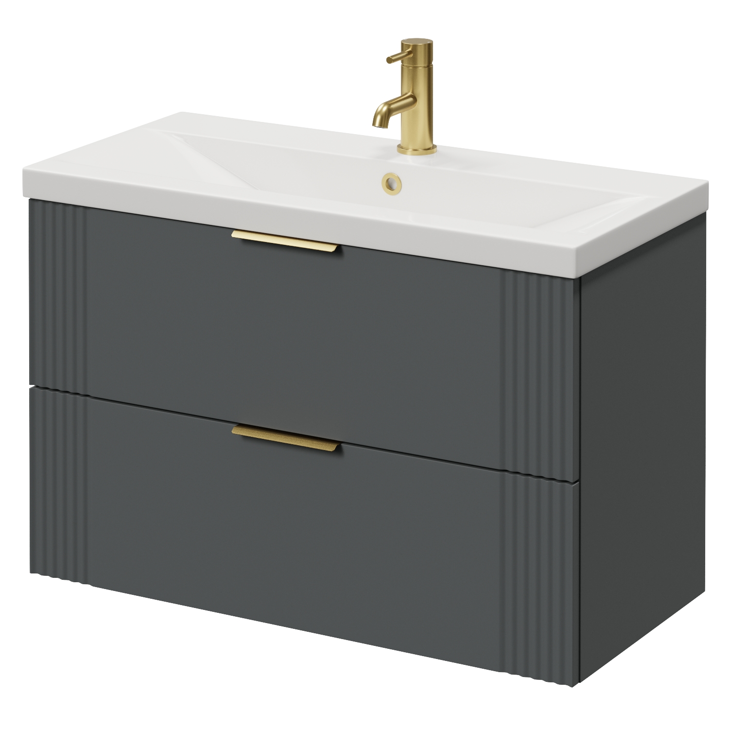 Avant Wall Mounted 2 Drawer Vanity Unit with Glide Basin
