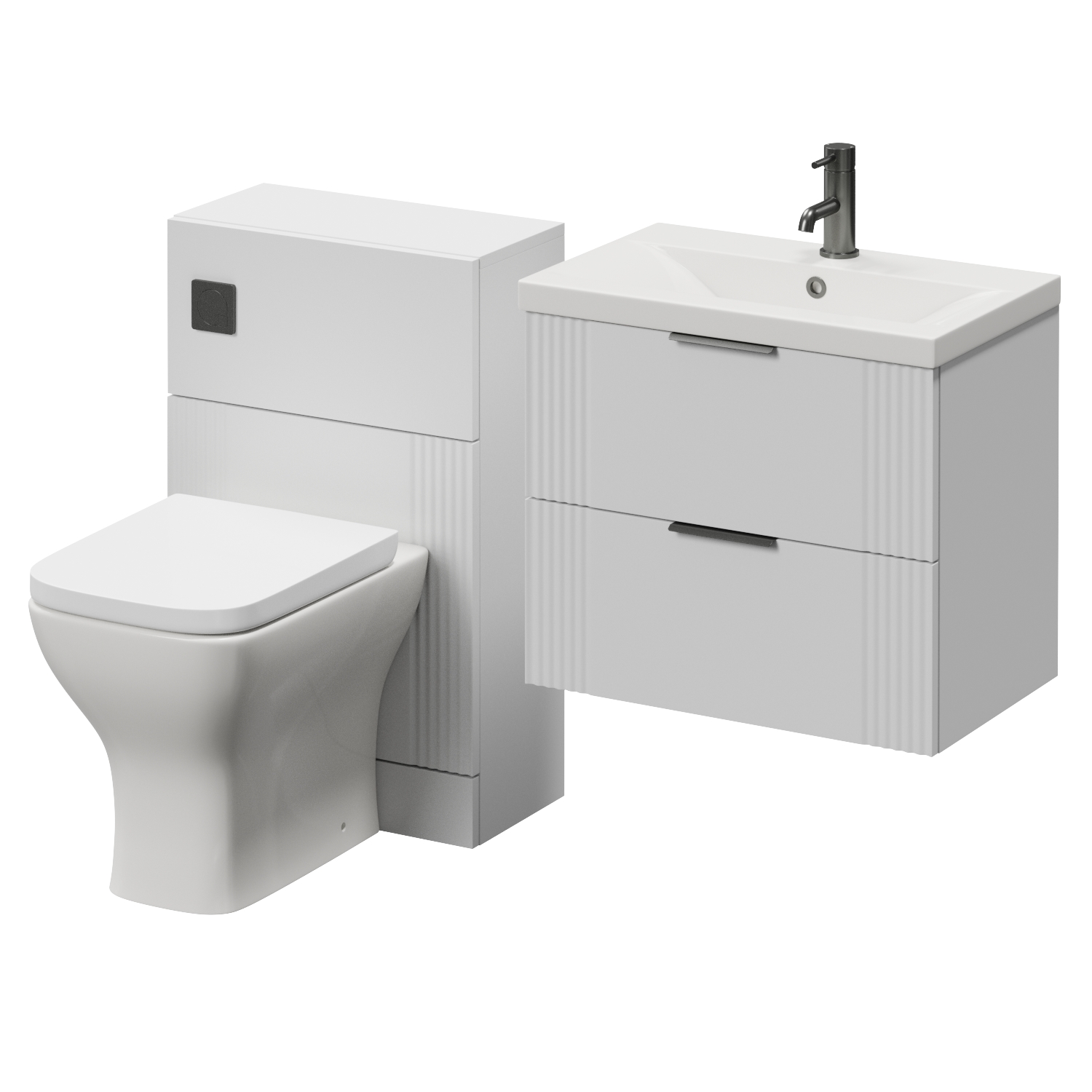 Avant Wall Mounted 2 Drawer Vanity Unit and Toilet Suite with Glide Basin