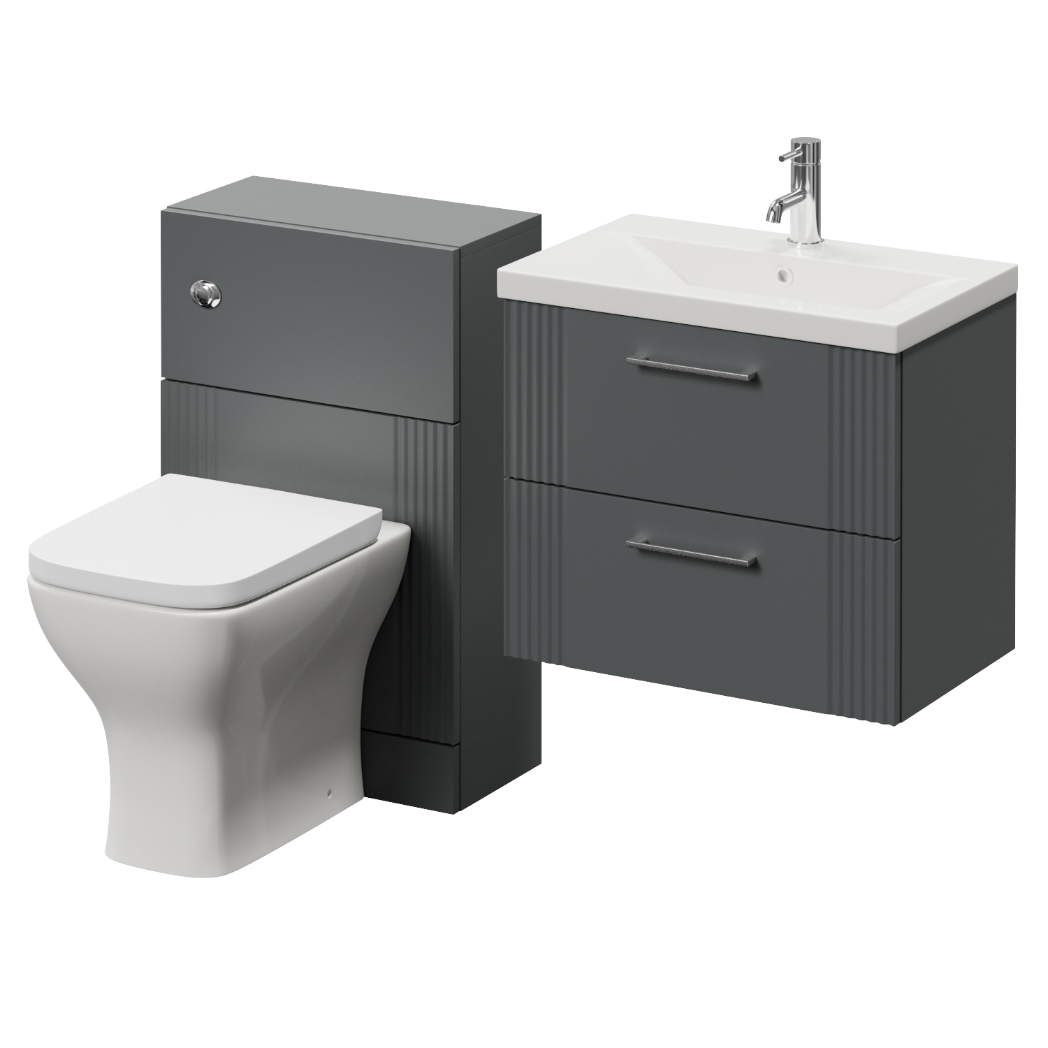 Avant Wall Mounted 2 Drawer Vanity Unit and Toilet Suite with Glide Basin