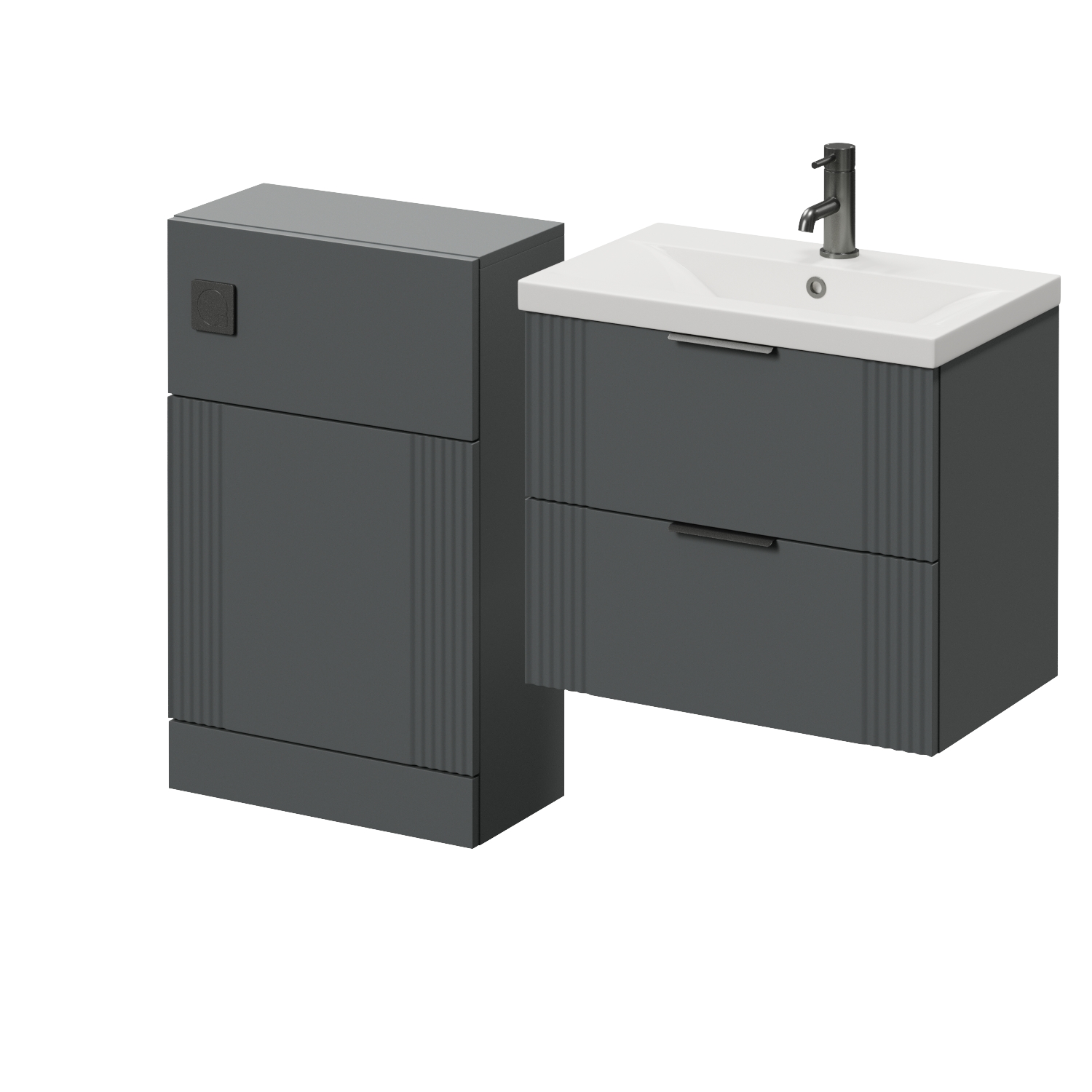 Avant Wall Mounted 2 Drawer Vanity Unit and Toilet Suite with Glide Basin