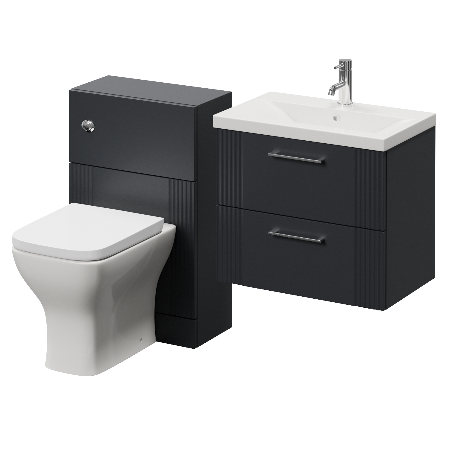 Avant Wall Mounted 2 Drawer Vanity Unit and Toilet Suite with Glide Basin