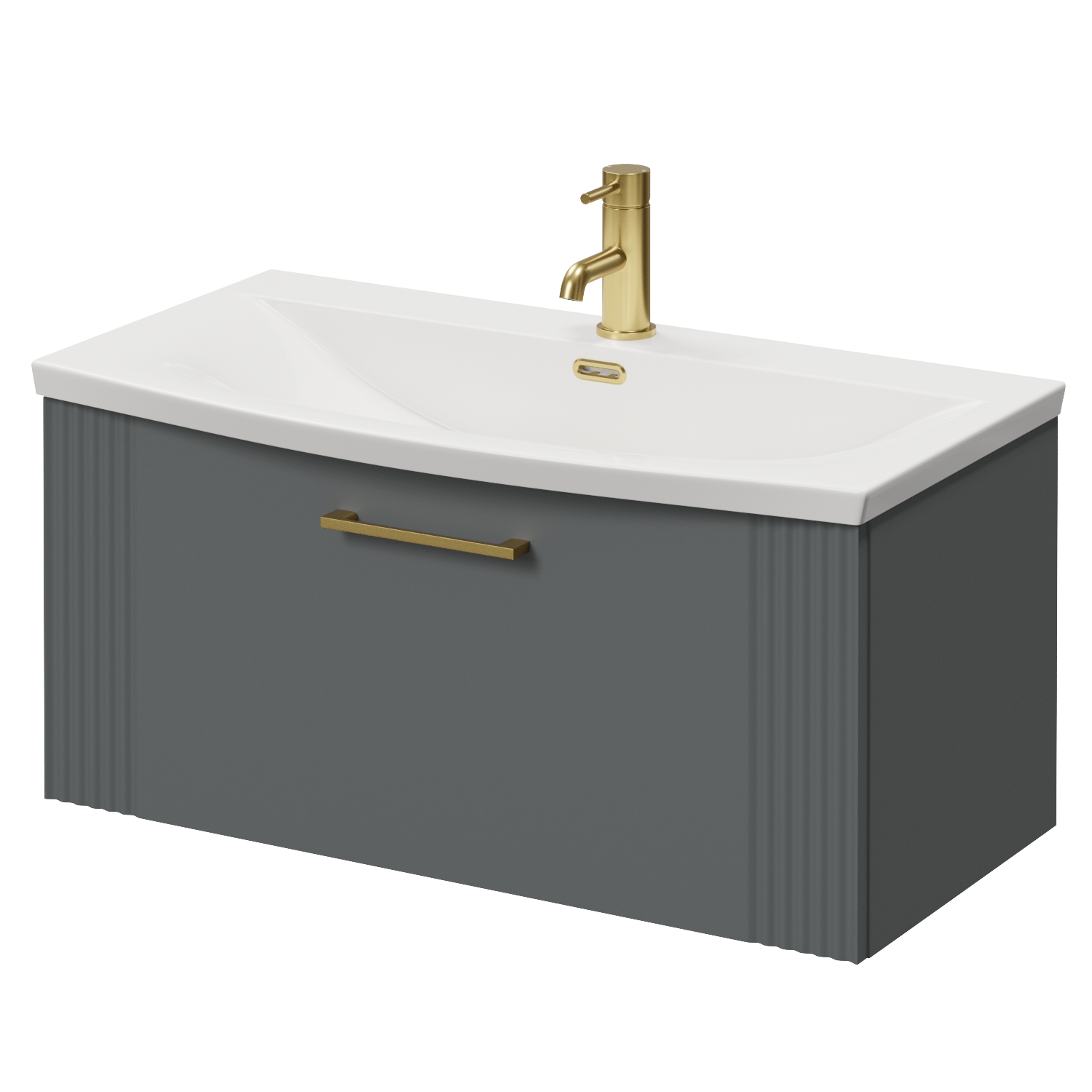 Avant Wall Mounted Single Drawer Vanity Unit with Arc Basin