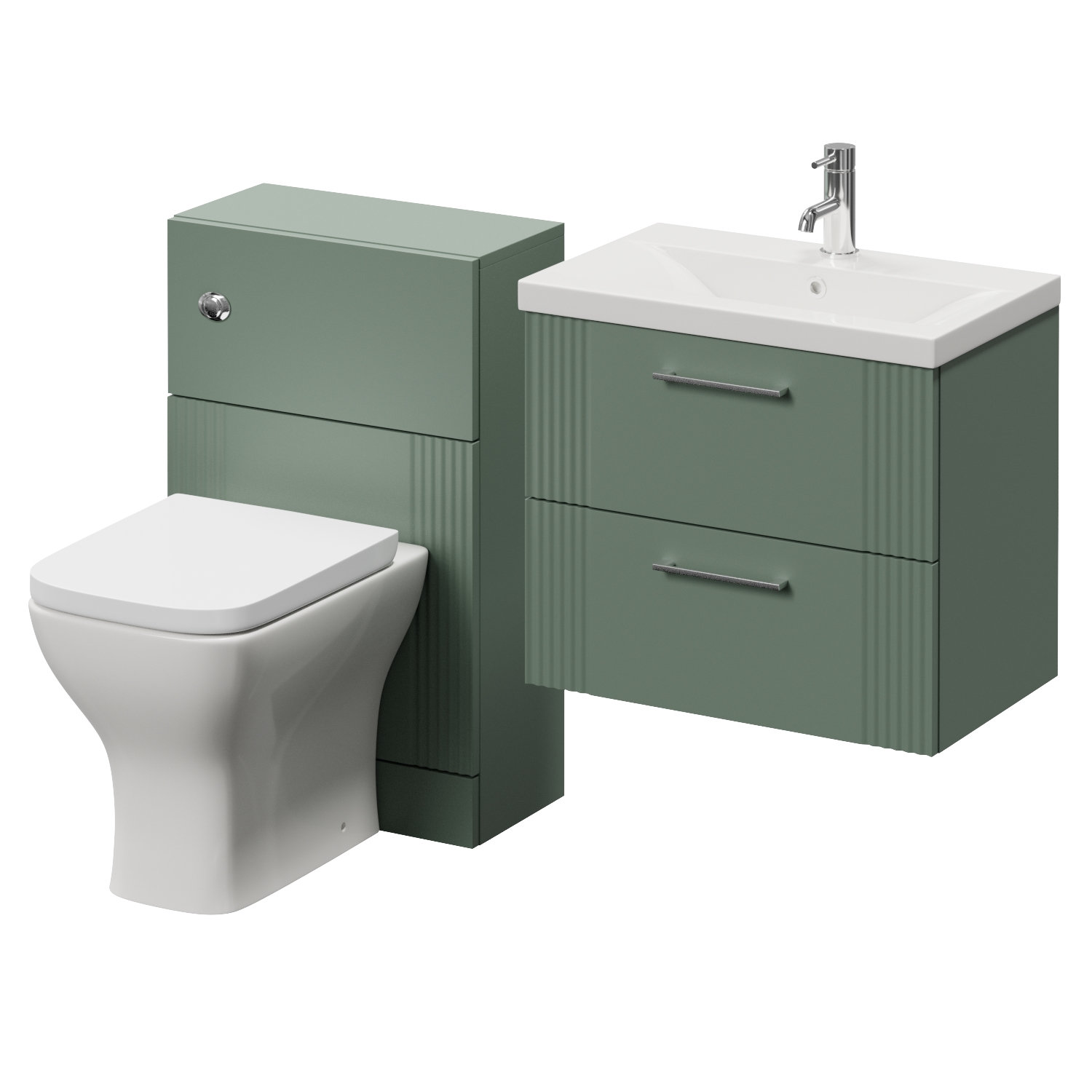 Avant Wall Mounted 2 Drawer Vanity Unit and Toilet Suite with Glide Basin